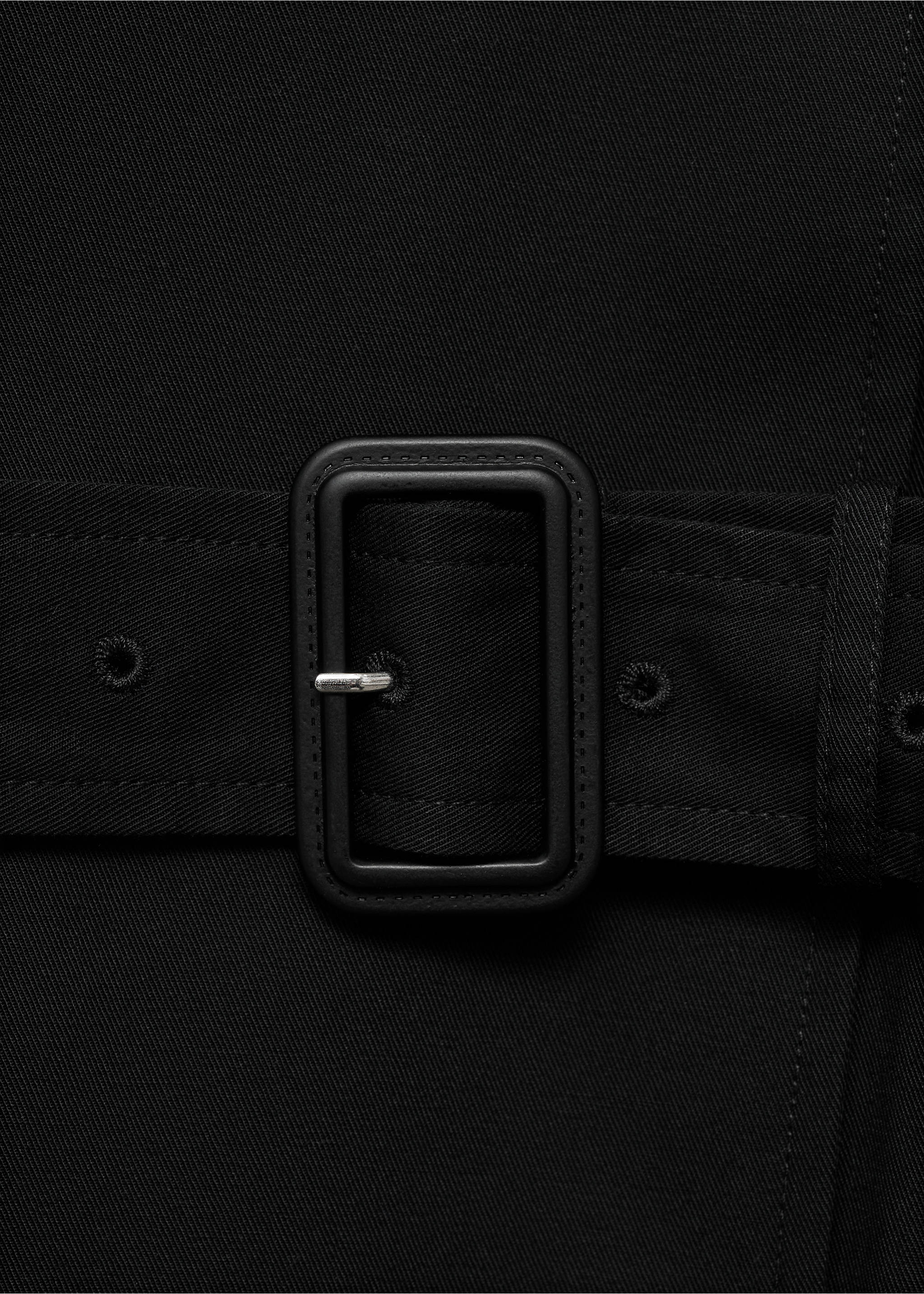 Classic trench coat with belt - Reverse of the article, Black. Ref: 17075789-00.