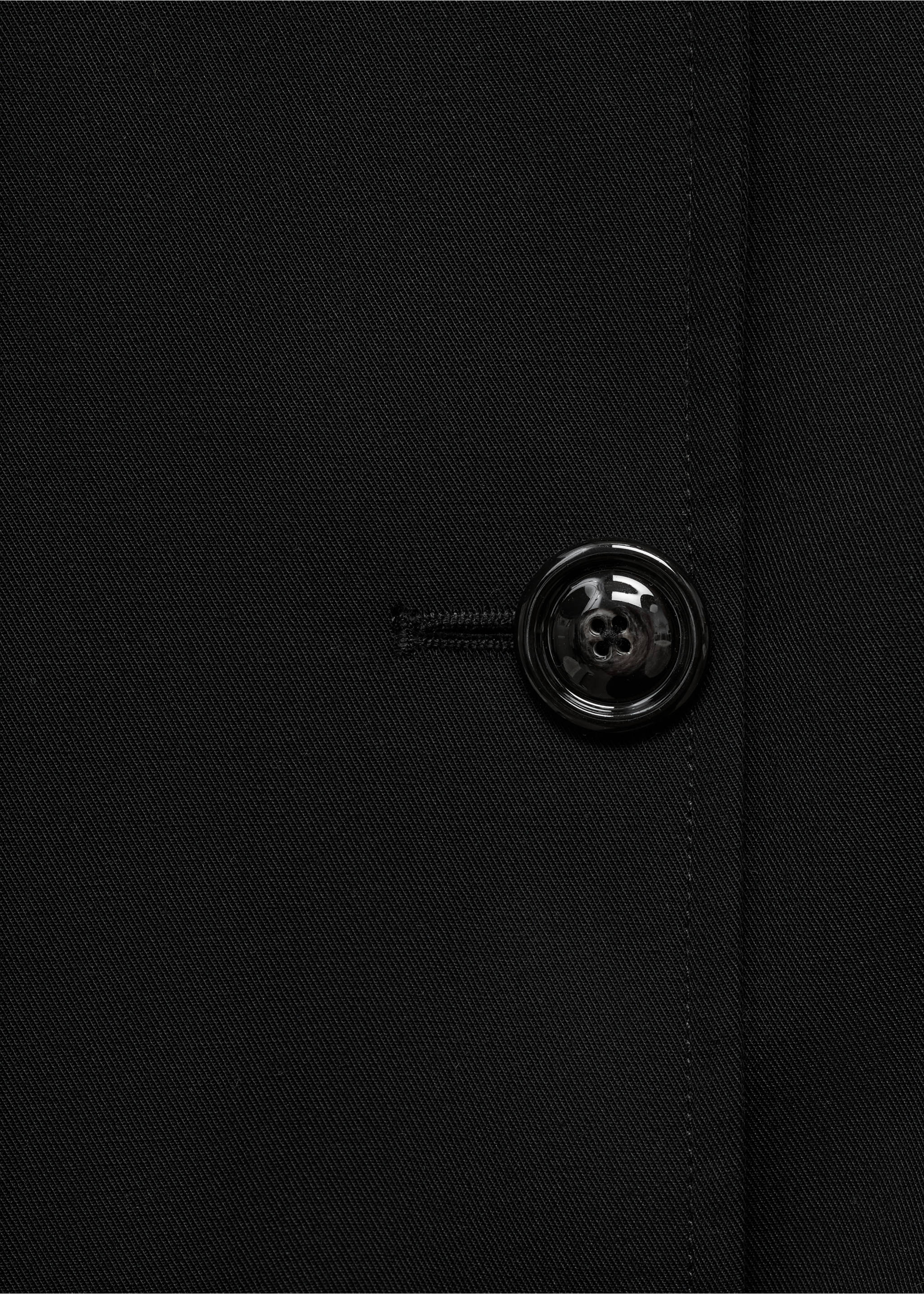 Classic trench coat with belt - Details of the article 8, Black. Ref: 17075789-00.
