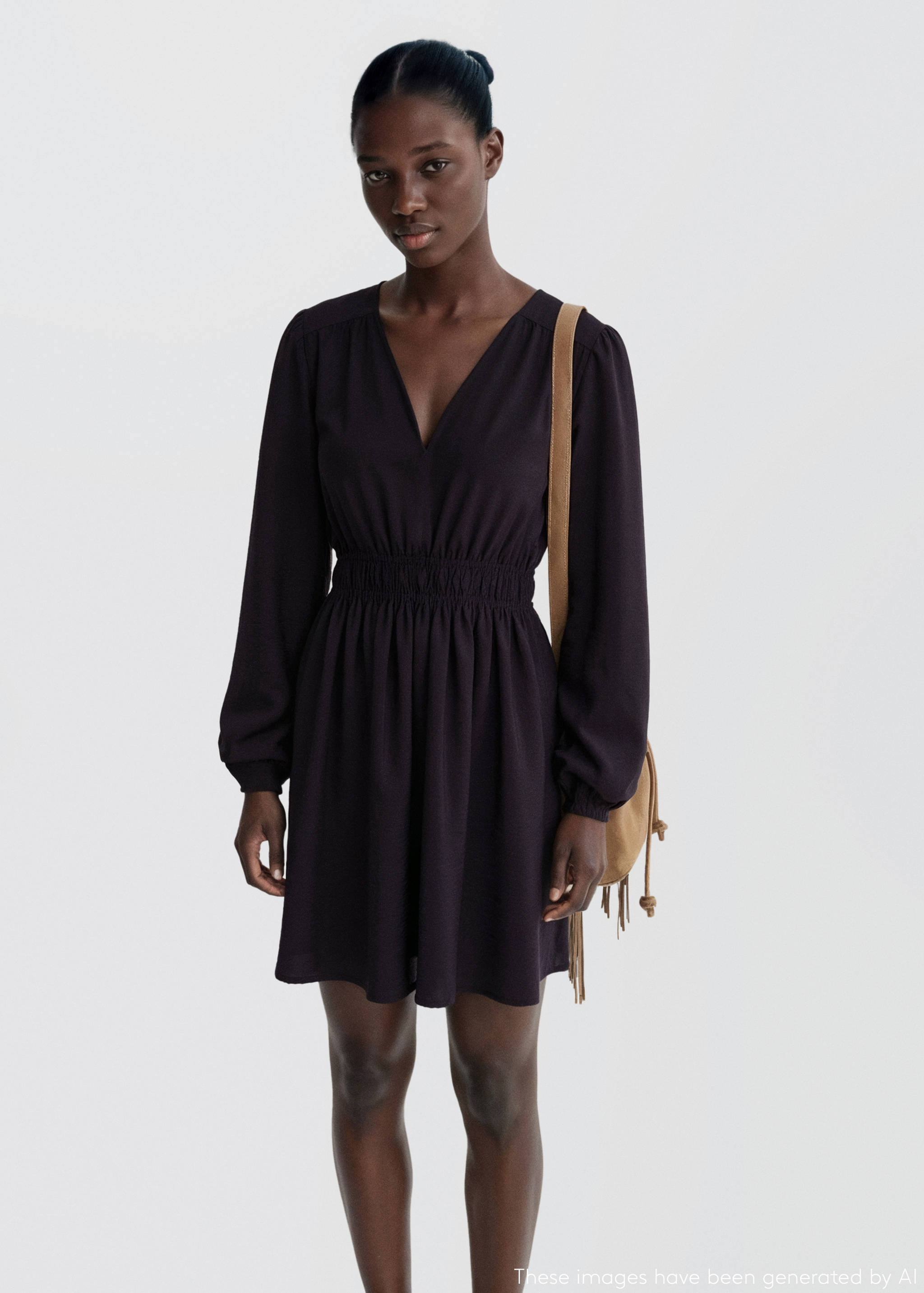 Dress with gathered waist - Medium plane