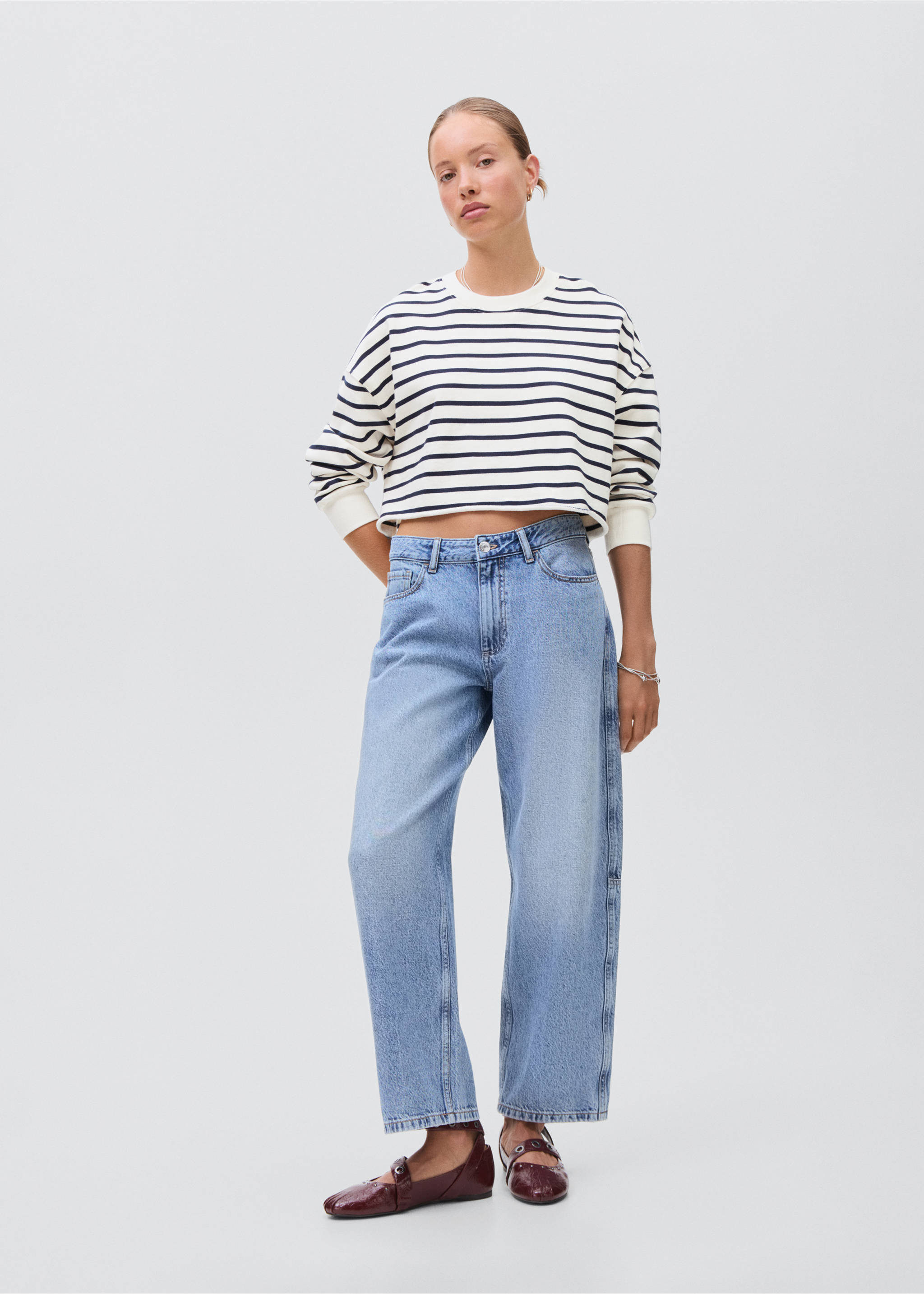 Contrast striped sweatshirt - General plane, Off White. Ref: 17075792-00.