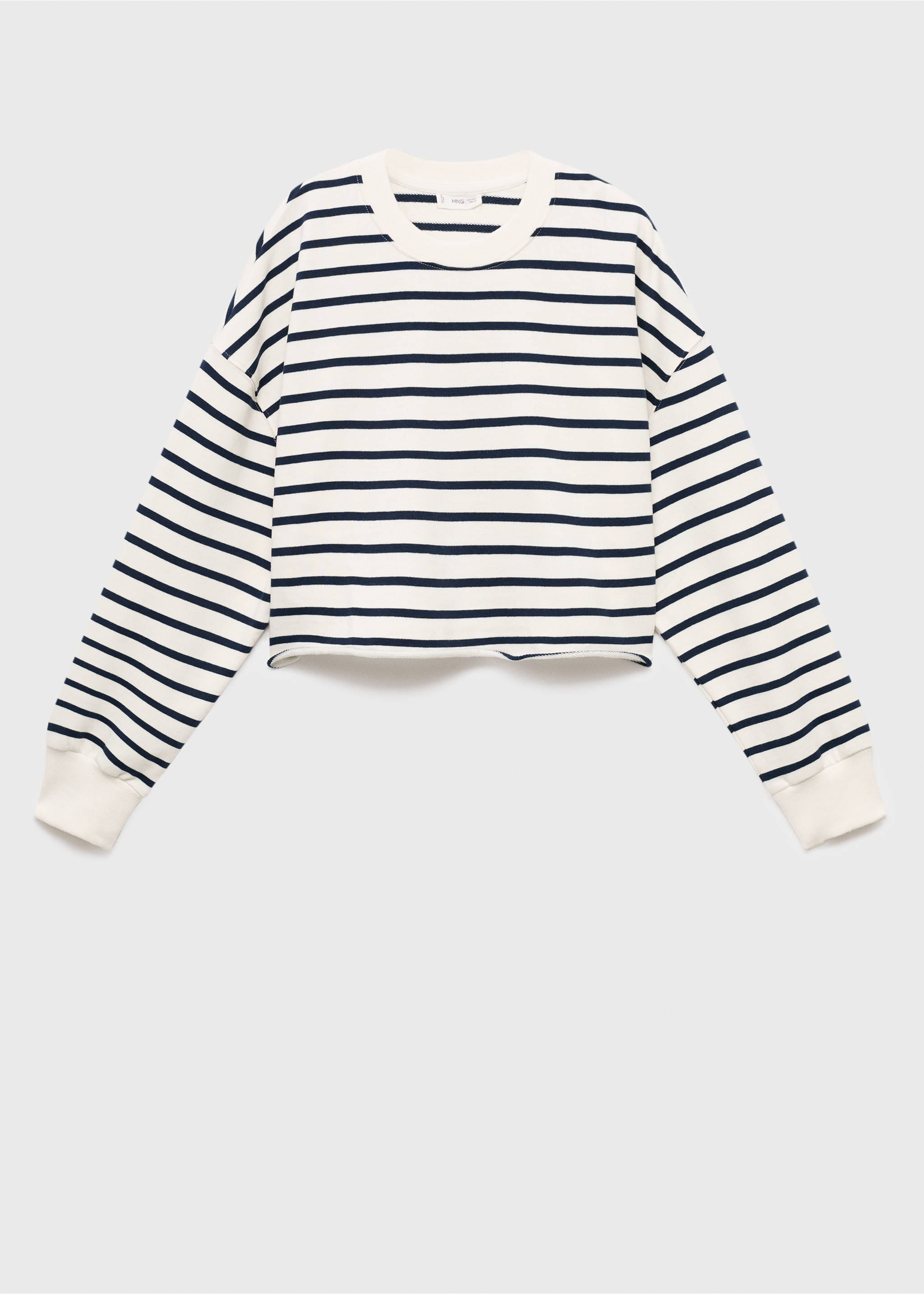 Contrast striped sweatshirt - Article without model, Off White. Ref: 17075792-00.