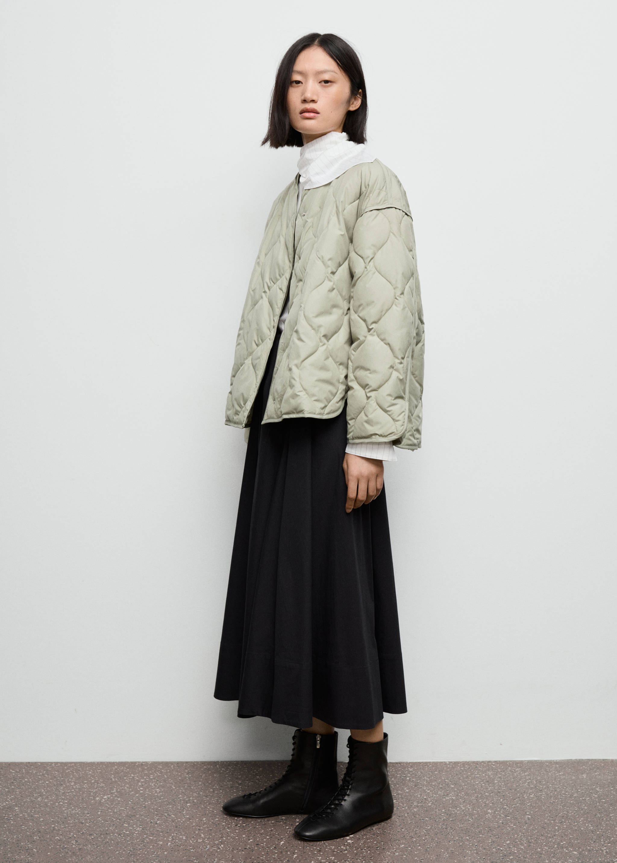 Oversized quilted anorak - General plane