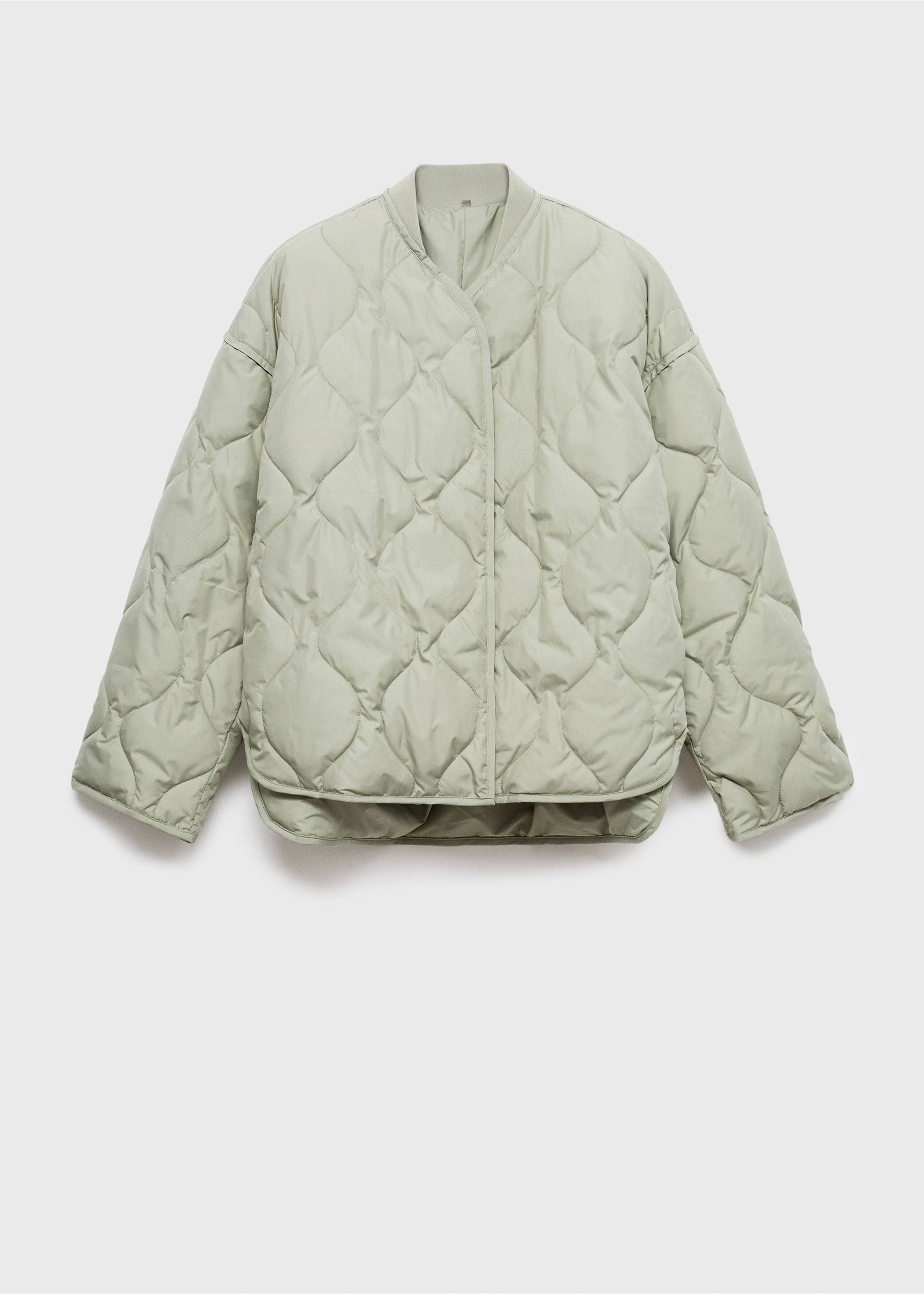 Oversized quilted anorak - Article without model, Pastel Green. Ref: 17075795-00.