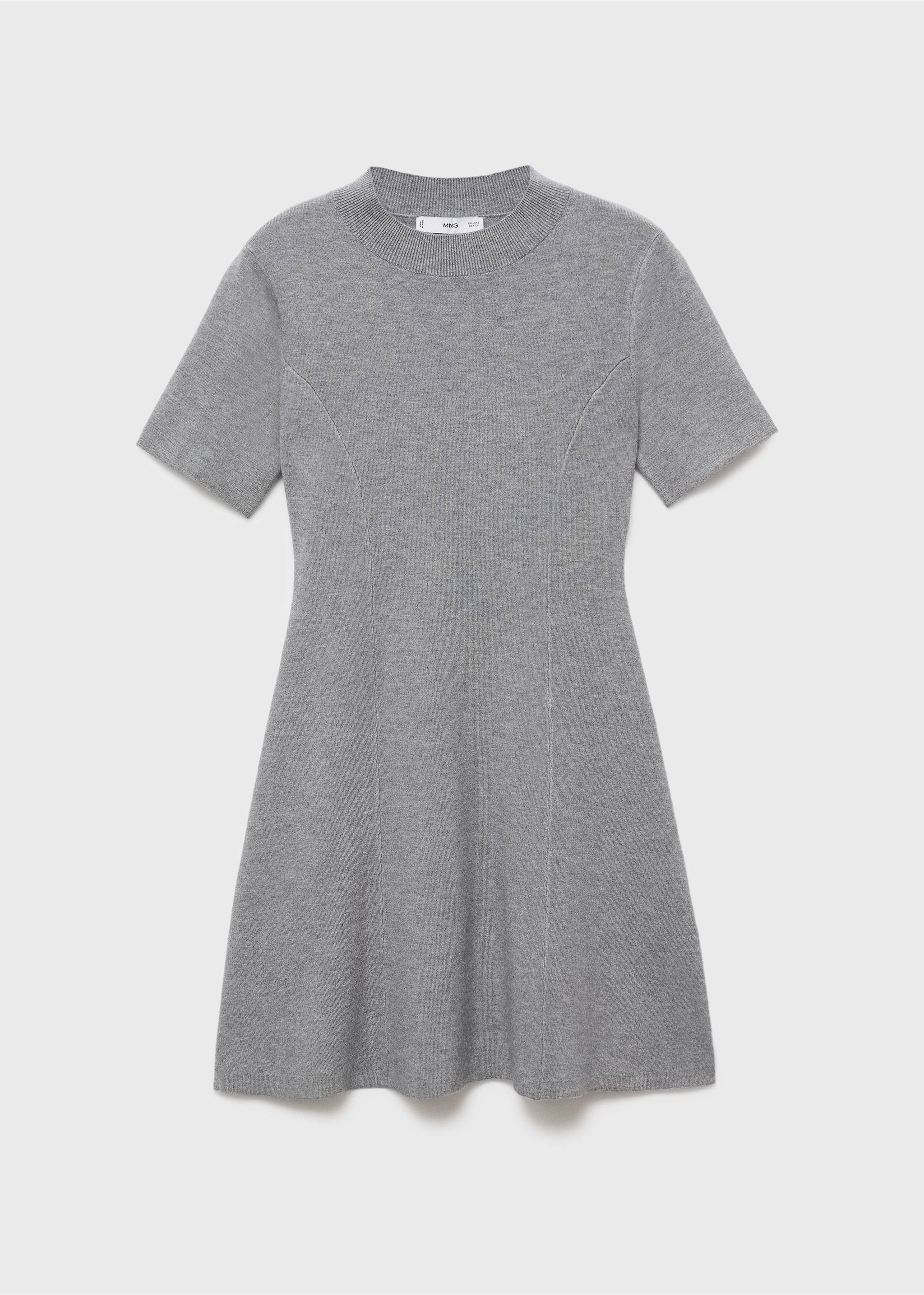 Fine-knit flared dress - Article without model, Medium Heather Grey. Ref: 17075798-00.