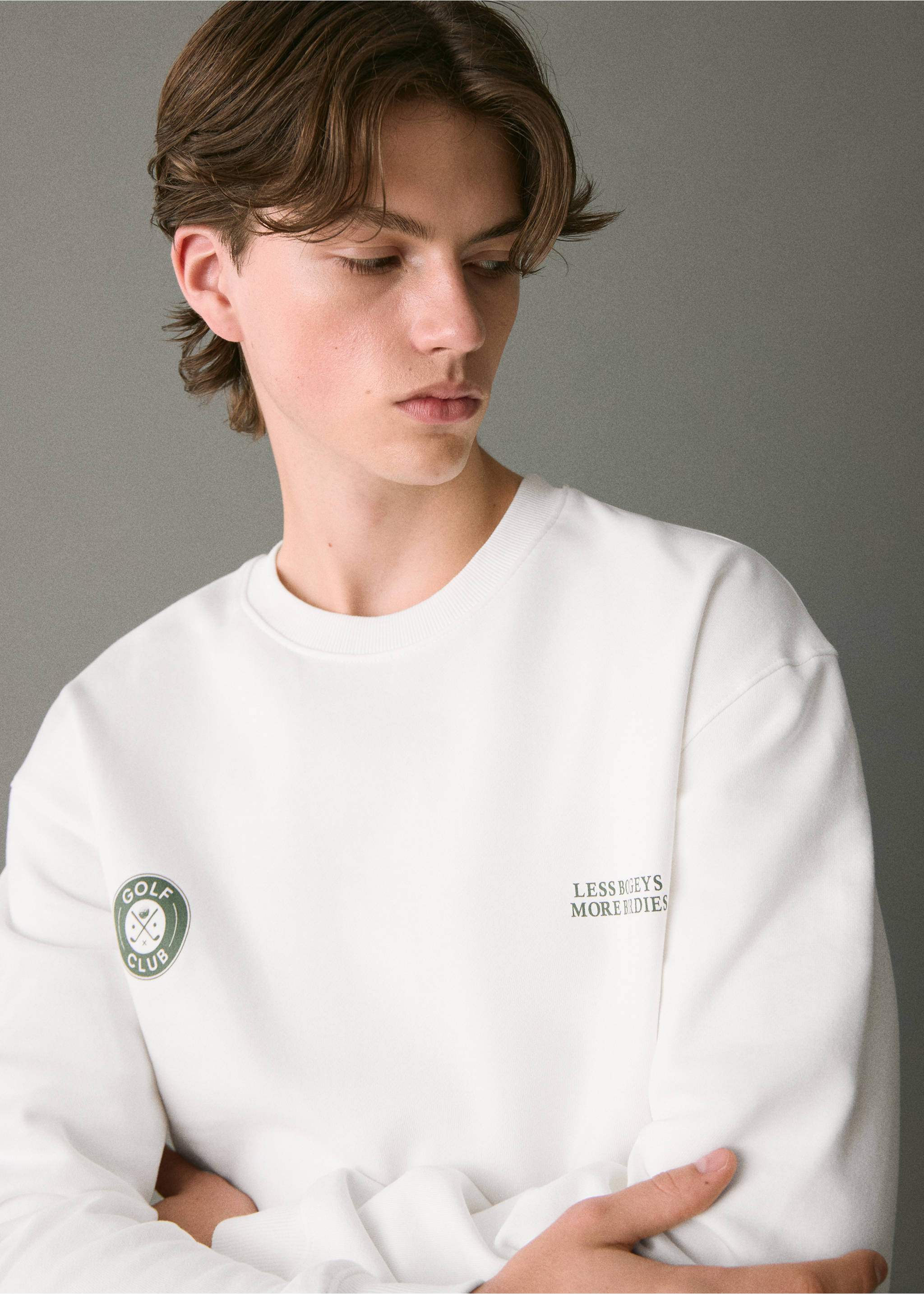 Printed cotton sweatshirt - Details of the article 1, Off White. Ref: 17075809-00.