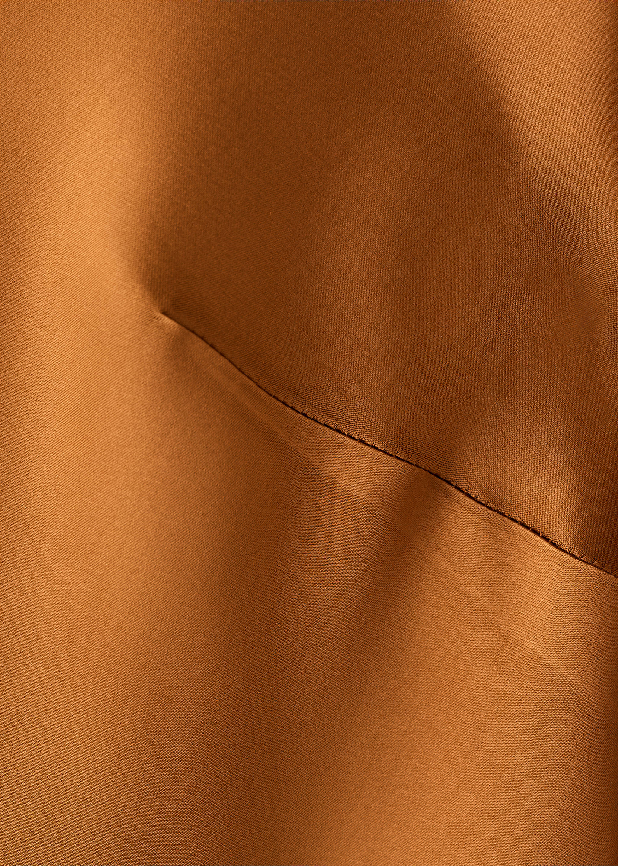 Long satin dress - Details of the article 0, Ochre. Ref: 17075810-00.