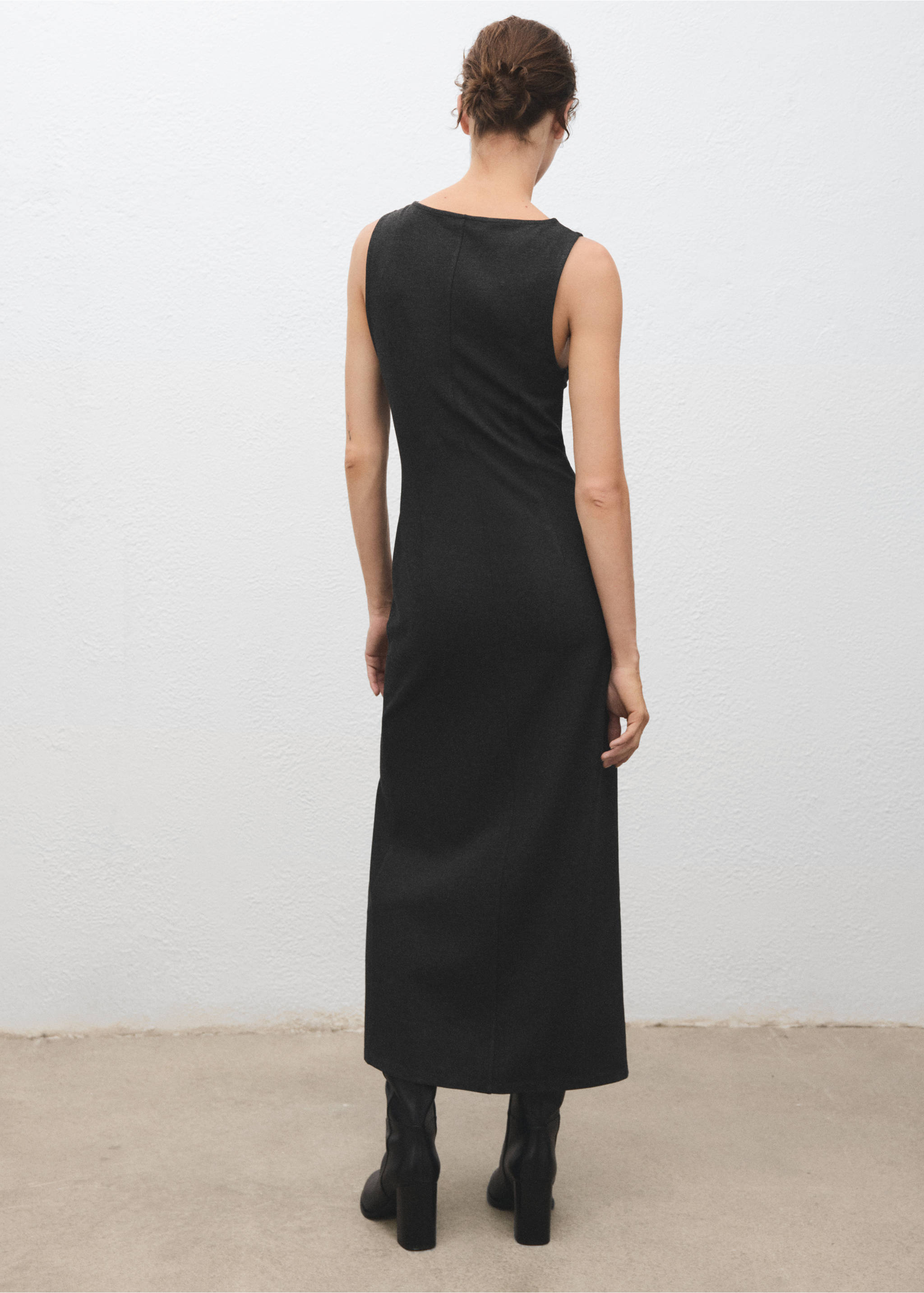 Cut-out ruched dress - Reverse of the article, Grey. Ref: 17075811-00.