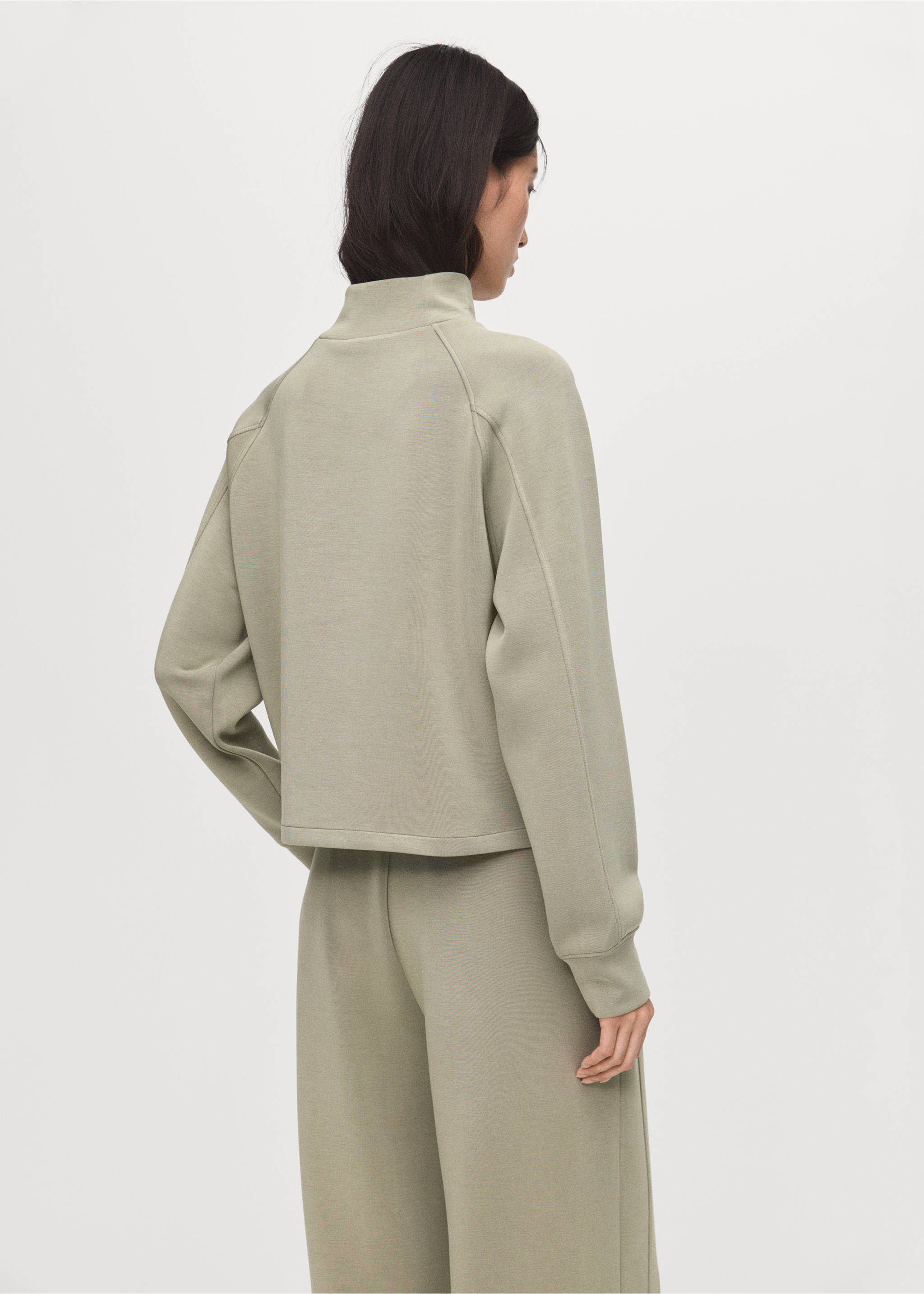 Sweat-shirt col montant - Verso de l’article, Kaki. Ref: 17075812-00.