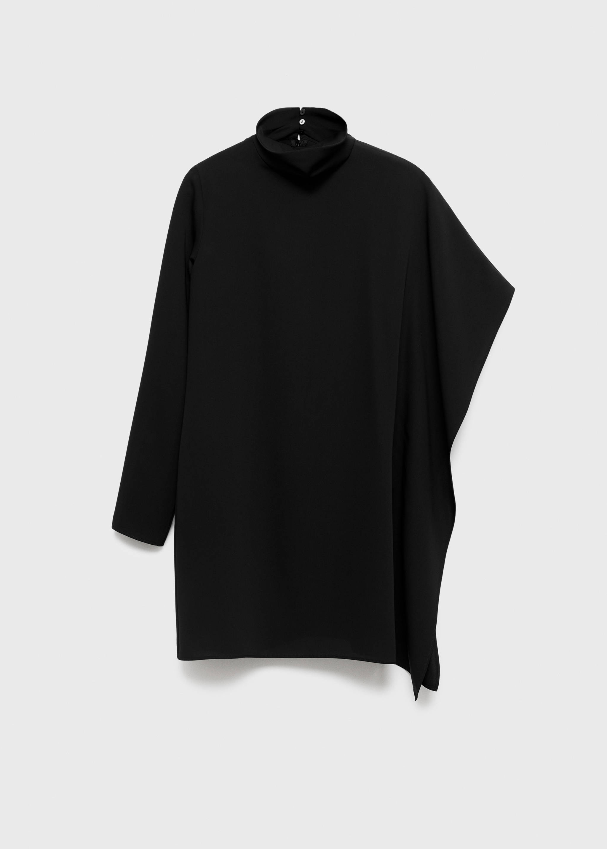 asymmetrical turtleneck dress Adam Lippes Asymmetric Draped Fringed Stretch-knit Turtleneck Midi Dress - Women - Black Dresses