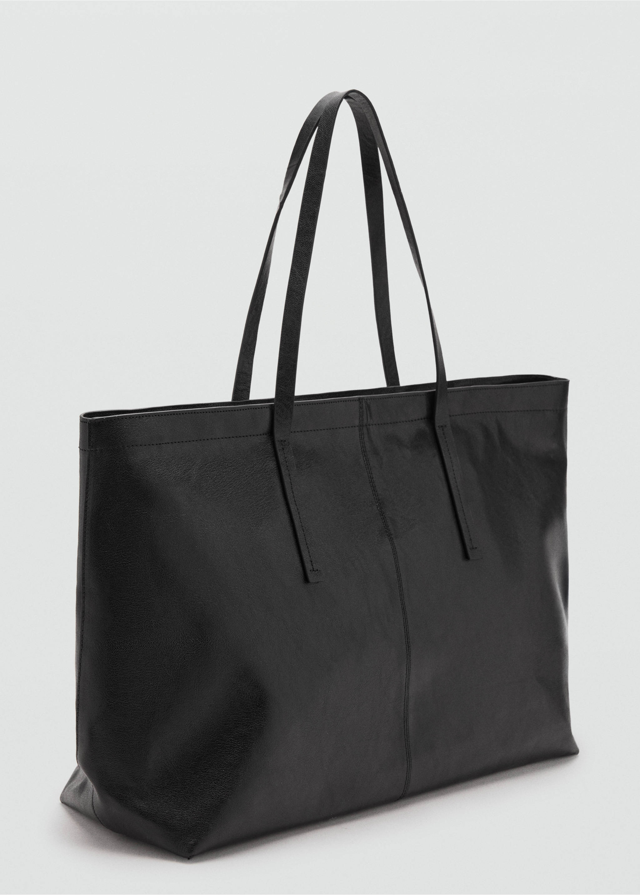 Bolso shopper piel - Plano medio, Negro. Ref: 17075818-00.