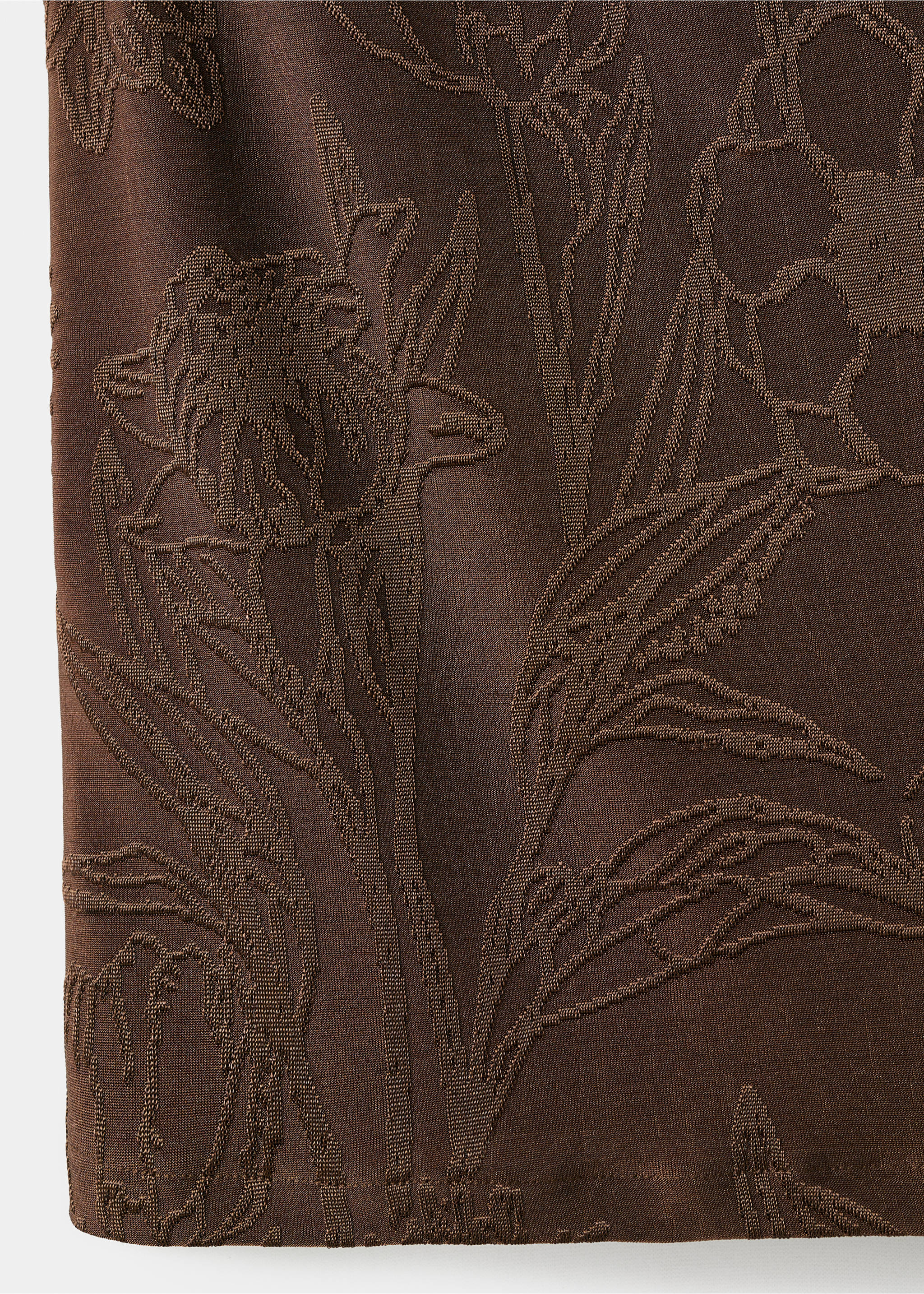 Jacquard floral-print top - Details of the article 0, Brown. Ref: 17075827-00.
