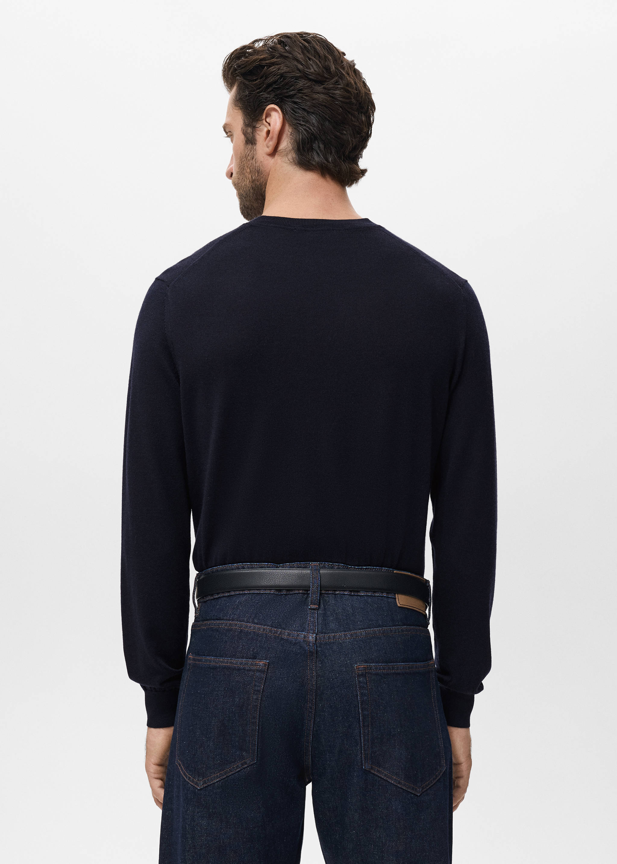 100% merino wool crew neck sweater - Reverse of the article