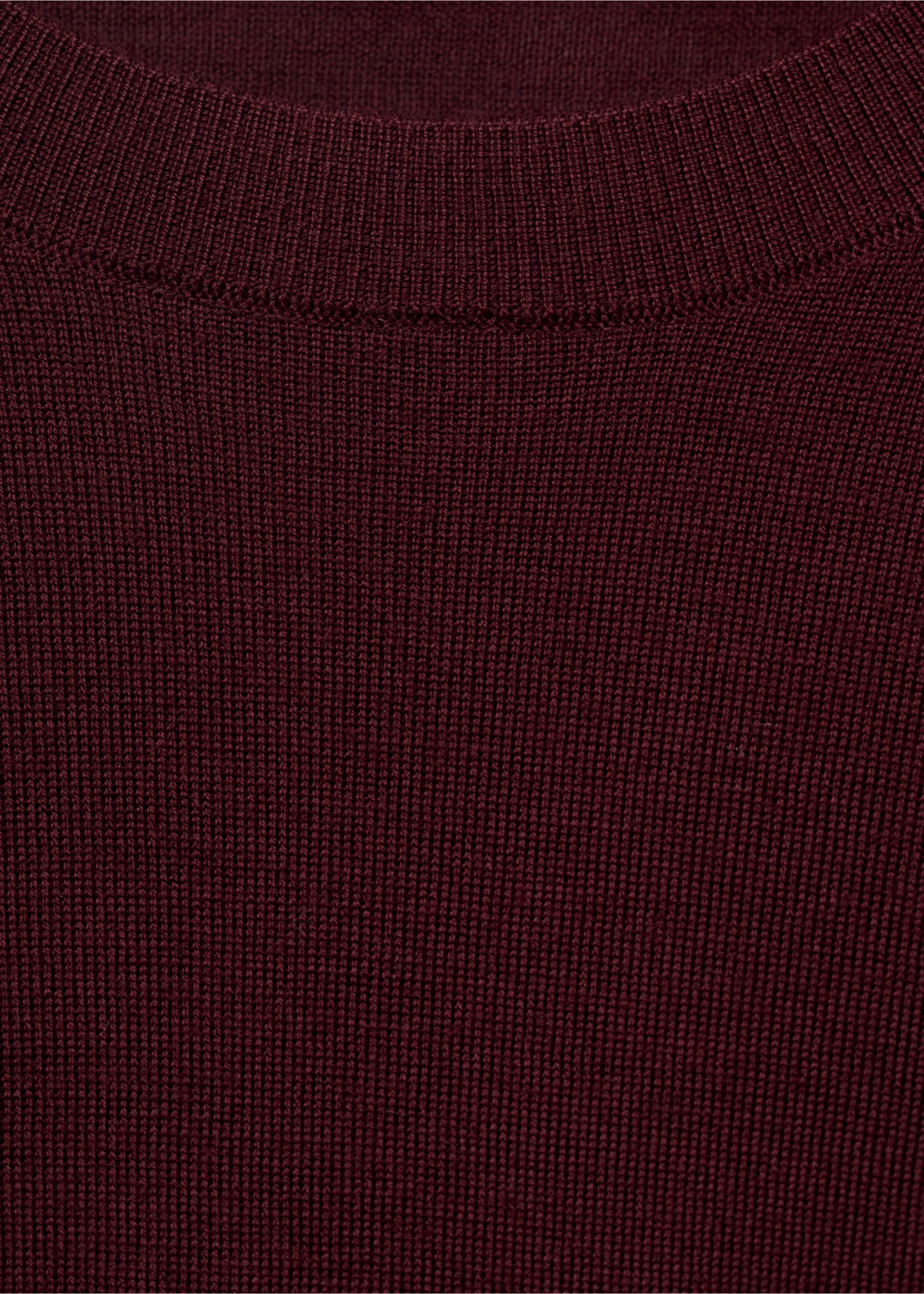 100% merino wool crew neck sweater - Details of the article 8, Wine. Ref: 17075970-00.