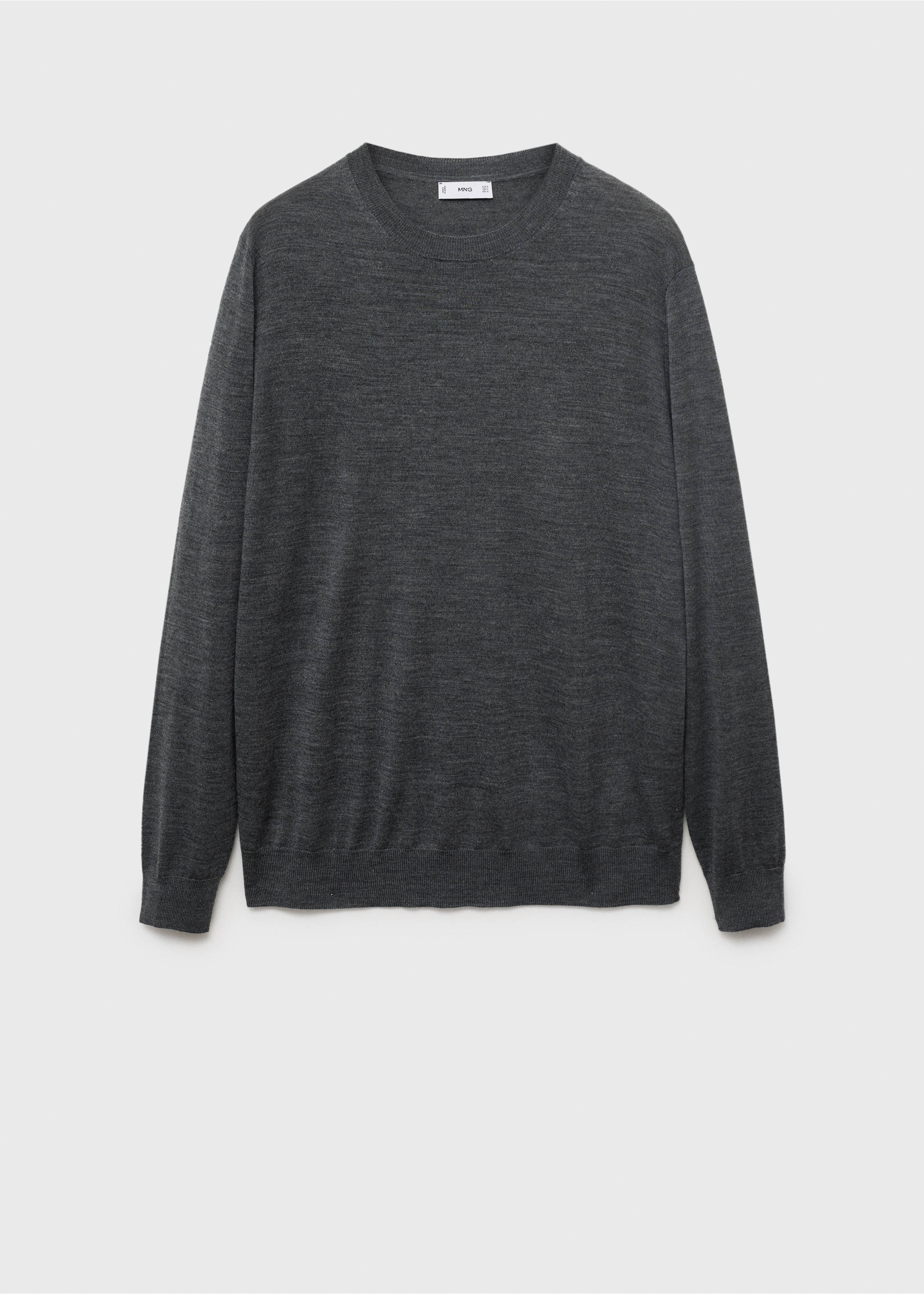 100% merino wool crew neck sweater - Article without model, Medium Heather Grey. Ref: 17075970-00.