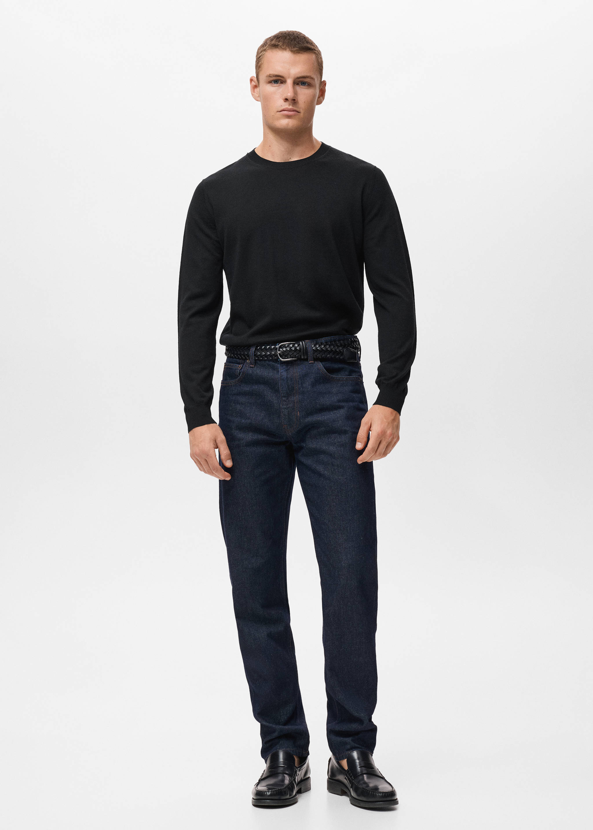 100% merino wool crew neck sweater - General plane