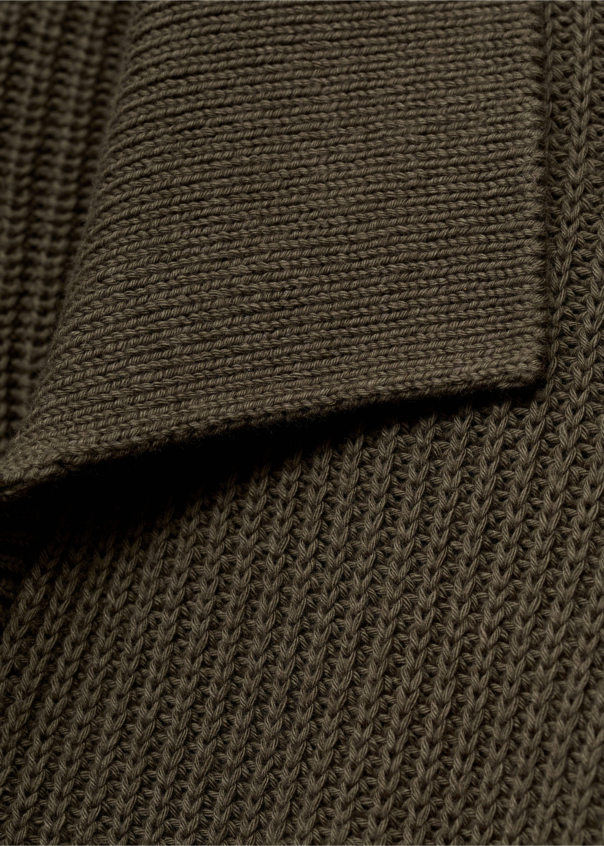 Structured cotton polo sweater - Details of the article 0, Olive Green. Ref: 17075972-00.