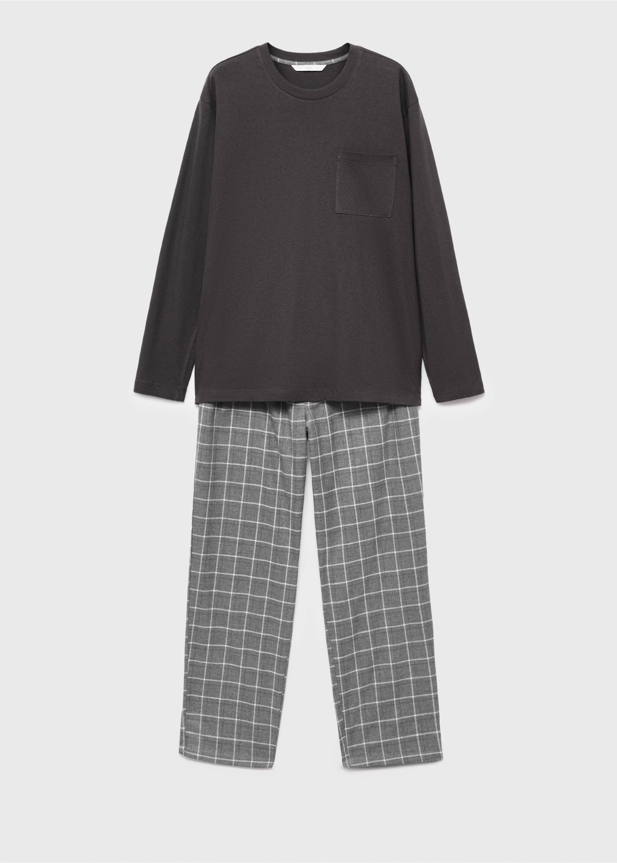 Check cotton pyjama pack - Article without model, Grey. Ref: 17075973-00.