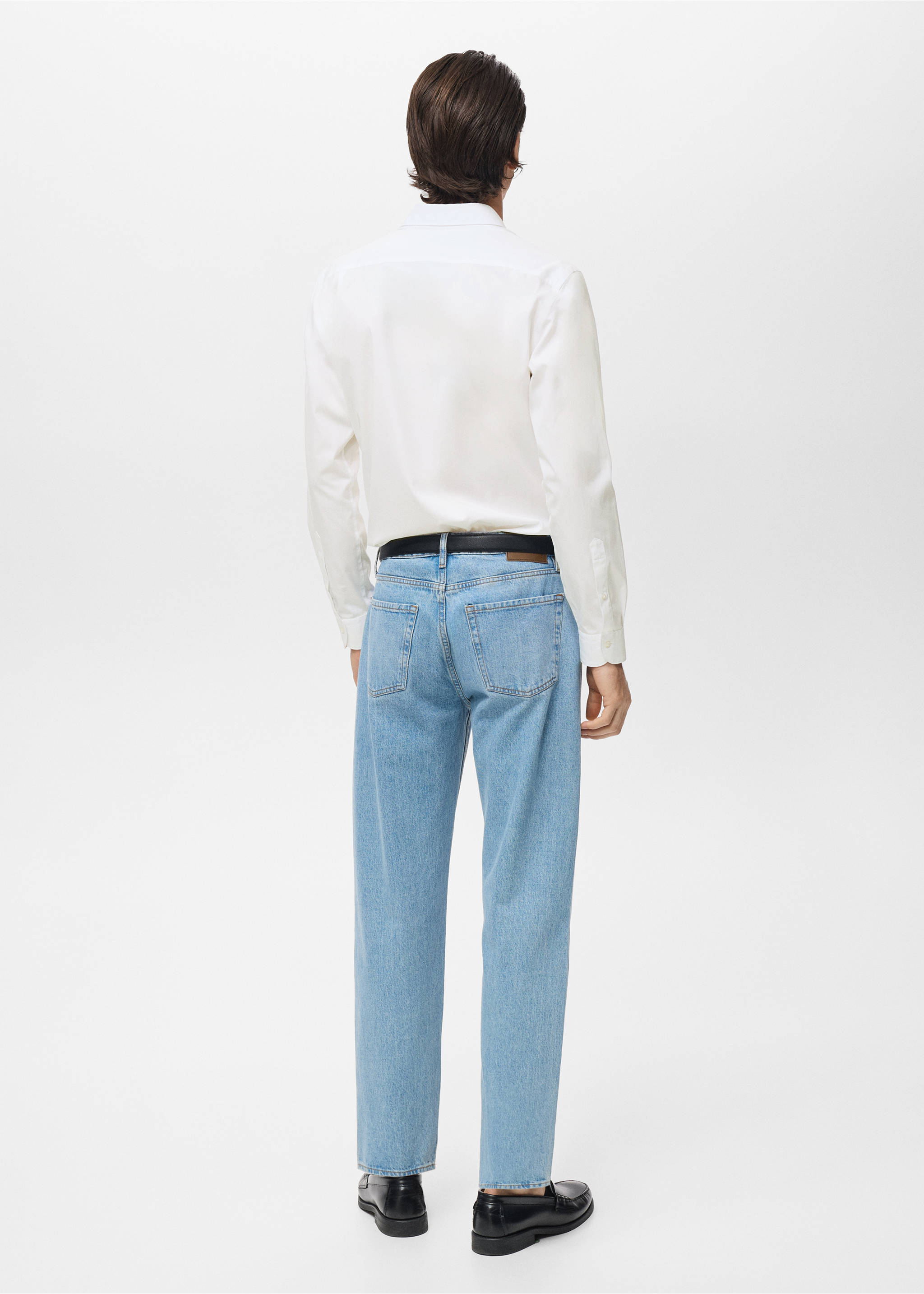 Chemise 100 % coton slim-fit - Verso de l’article, Blanc. Ref: 17075979-00.