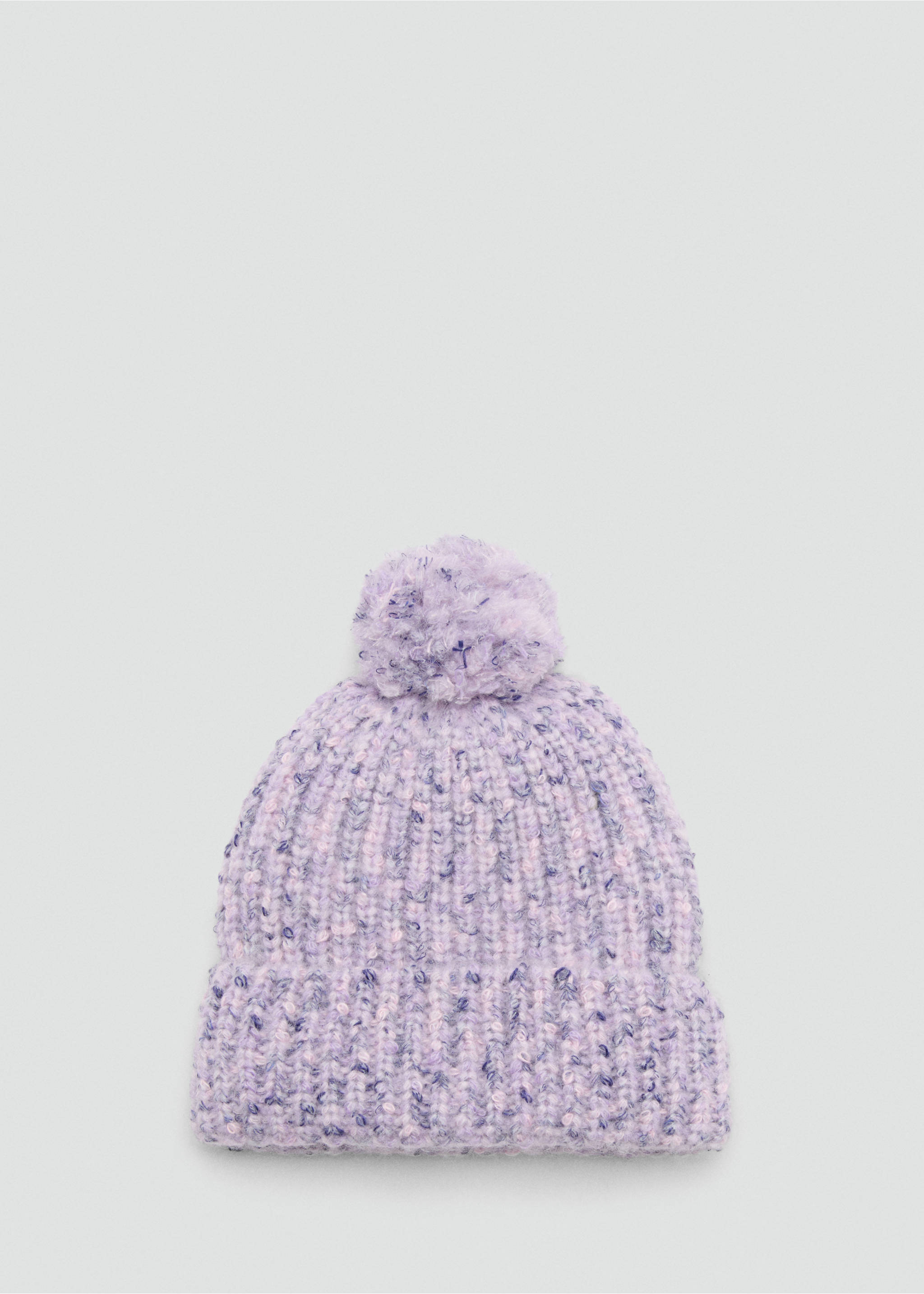 Mottled bobble hat - Article without model, Lilac. Ref: 17075980-00.