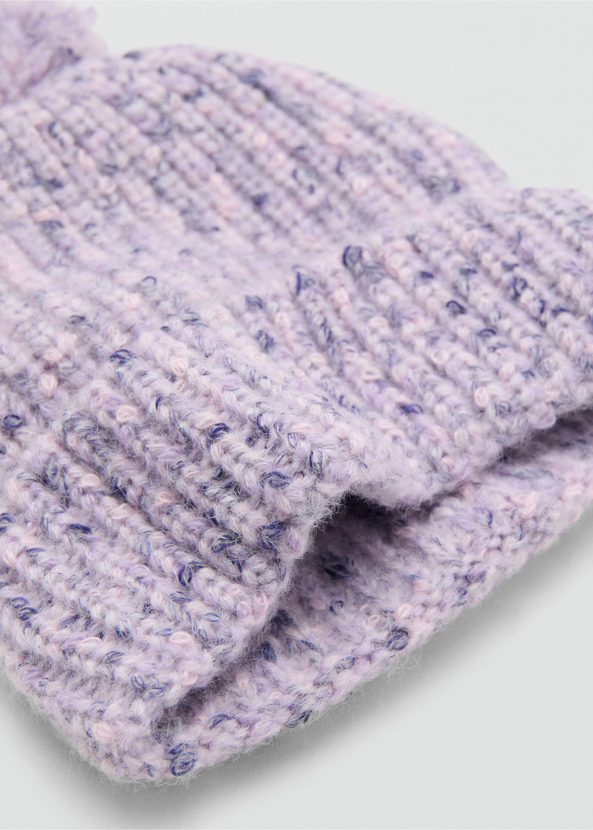 Mottled bobble hat - Medium plane, Lilac. Ref: 17075980-00.