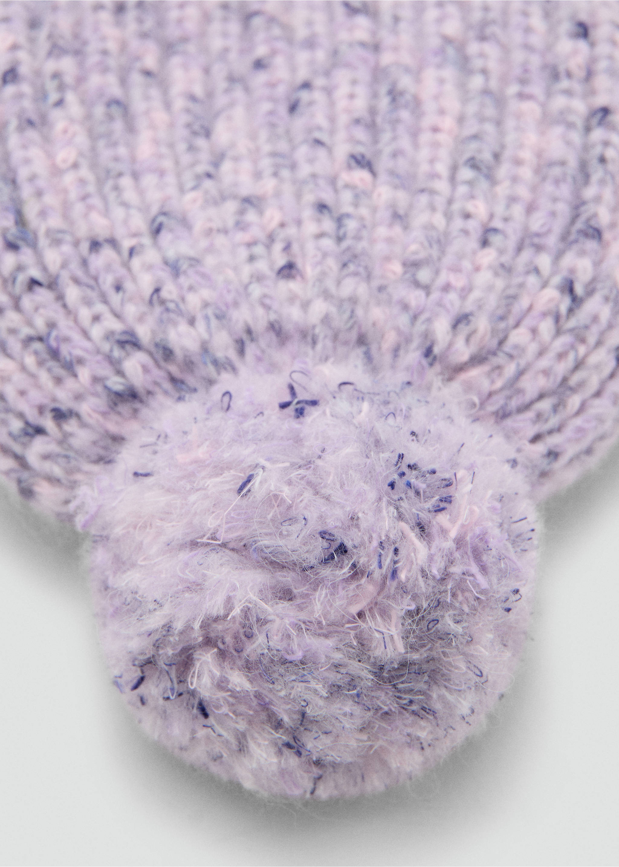 Mottled bobble hat - Details of the article 1, Lilac. Ref: 17075980-00.