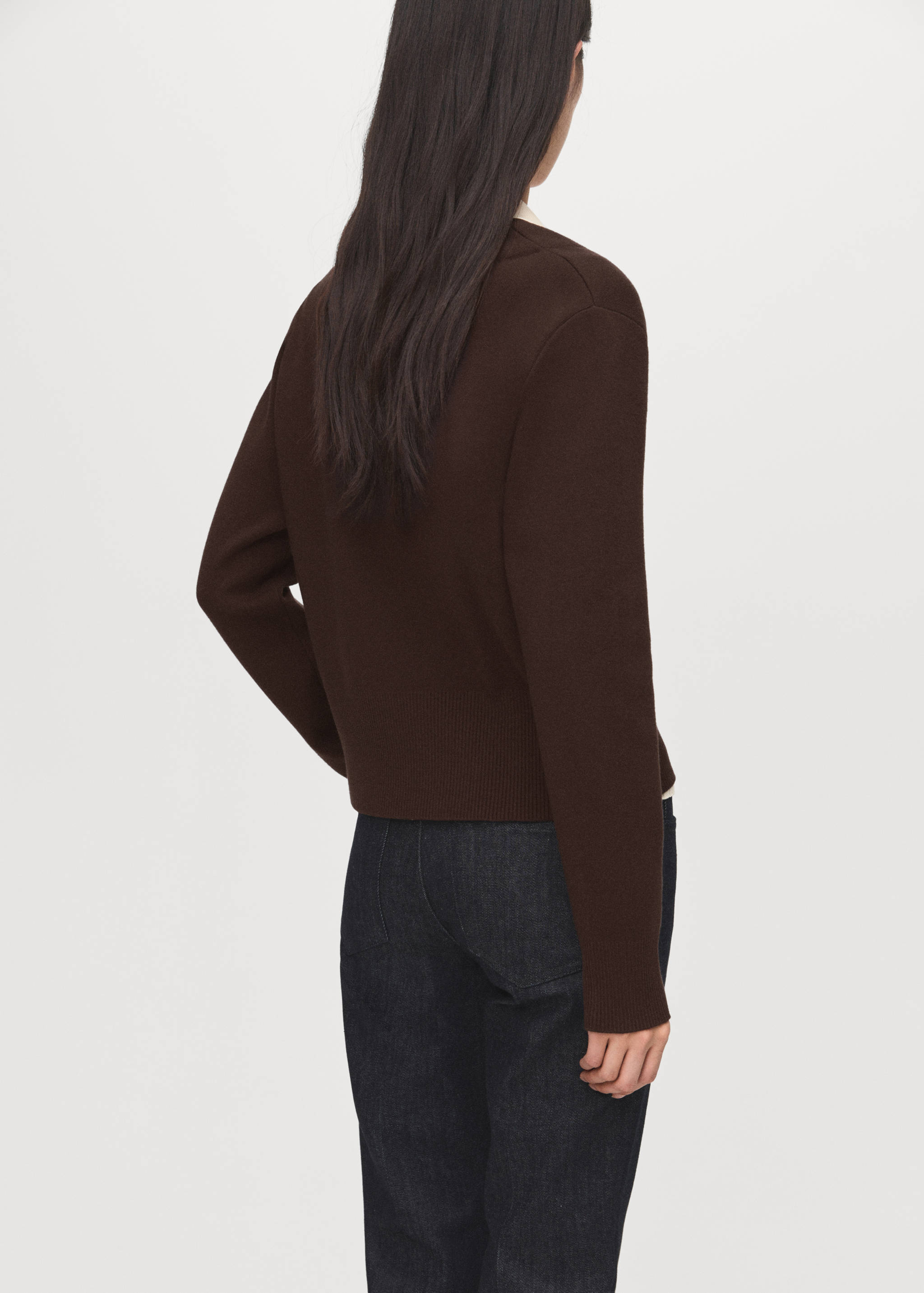 Cross-over cardigan with jewel button - Reverse of the article