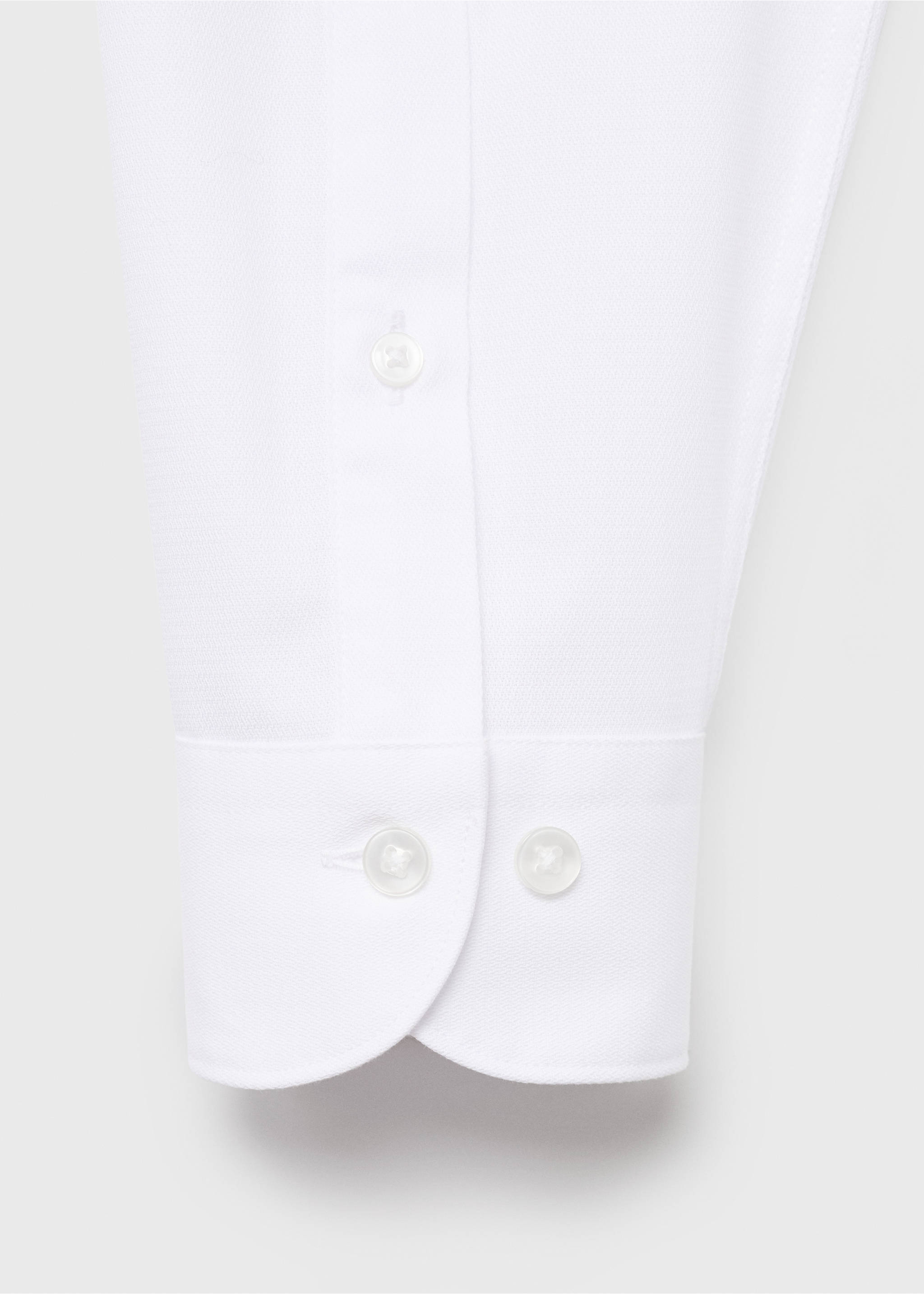 Slim-fit cotton shirt - Details of the article 0, White. Ref: 17075984-00.