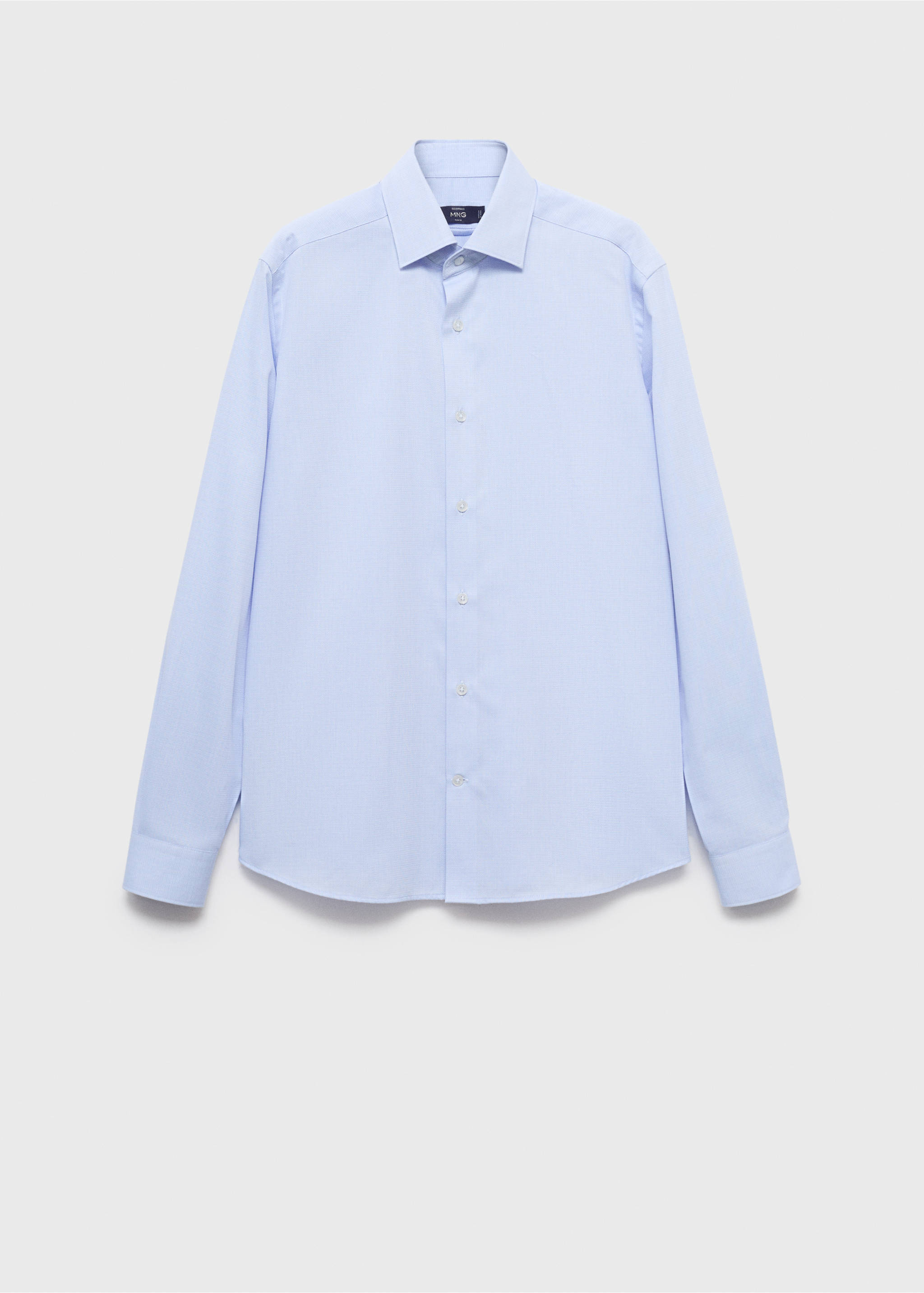 Slim-fit cotton shirt - Article without model, Sky Blue. Ref: 17075984-00.