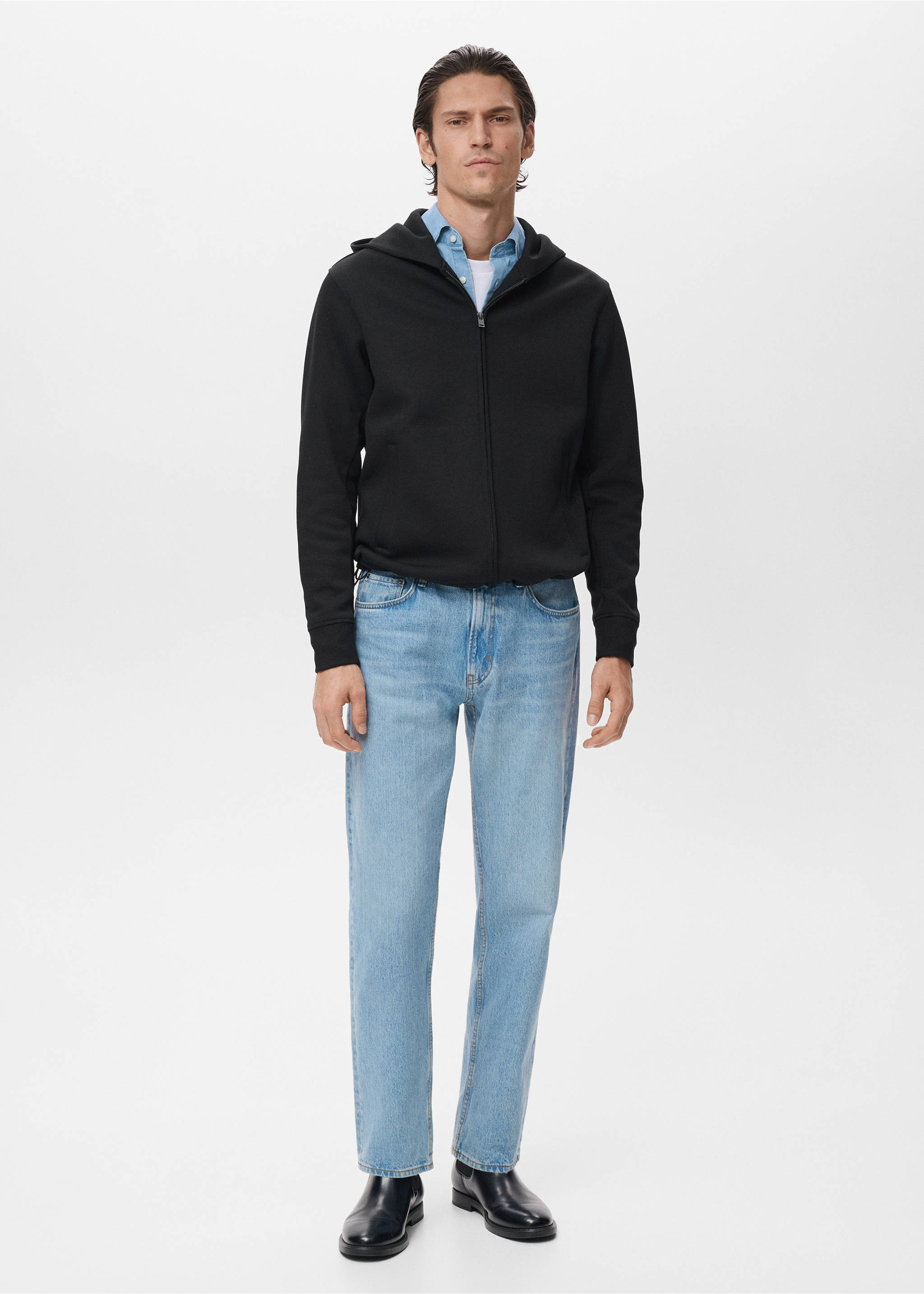 Zip-up hoodie - General plane, Black. Ref: 17075998-00.