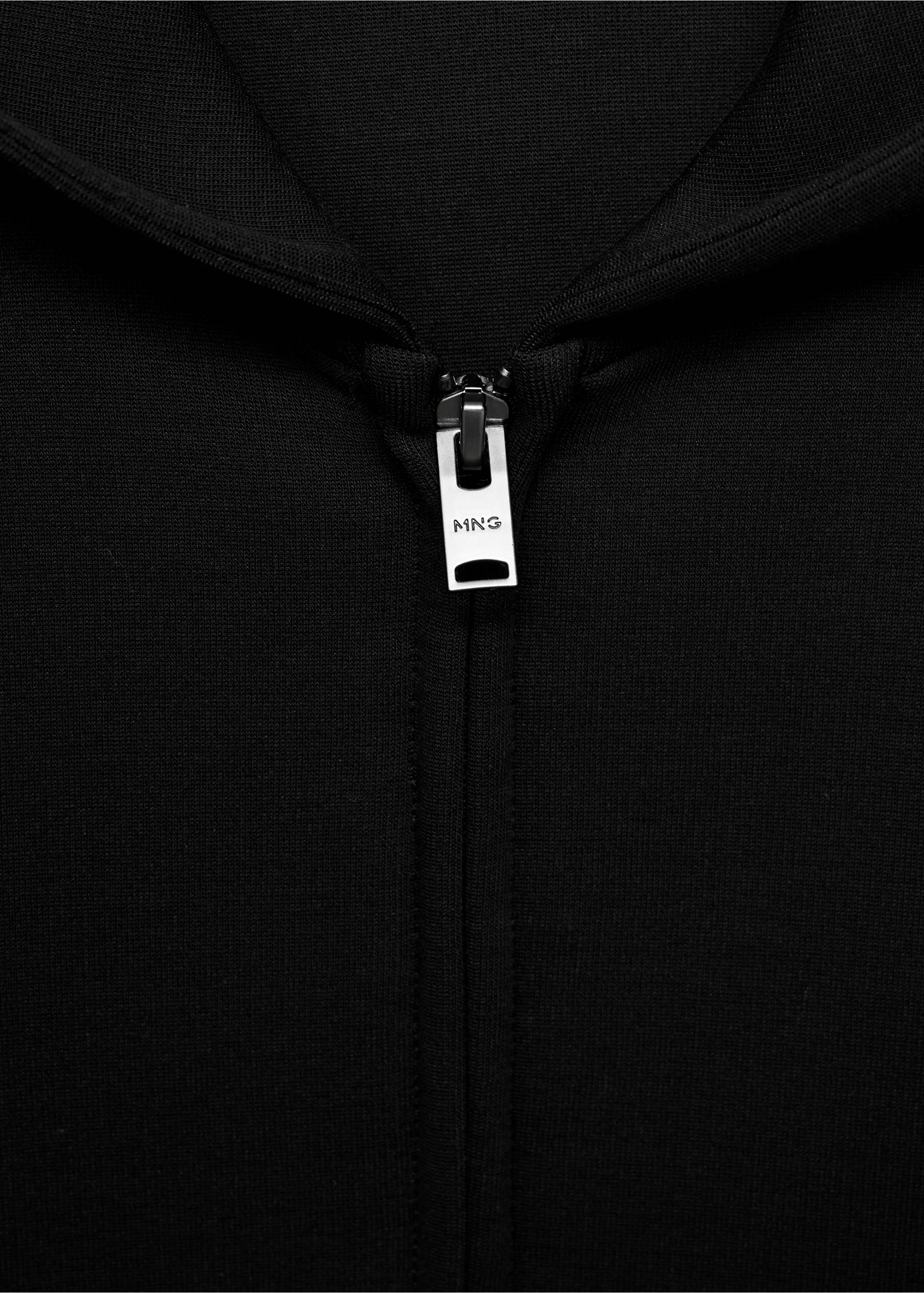Zip-up hoodie - Details of the article 8, Black. Ref: 17075998-00.
