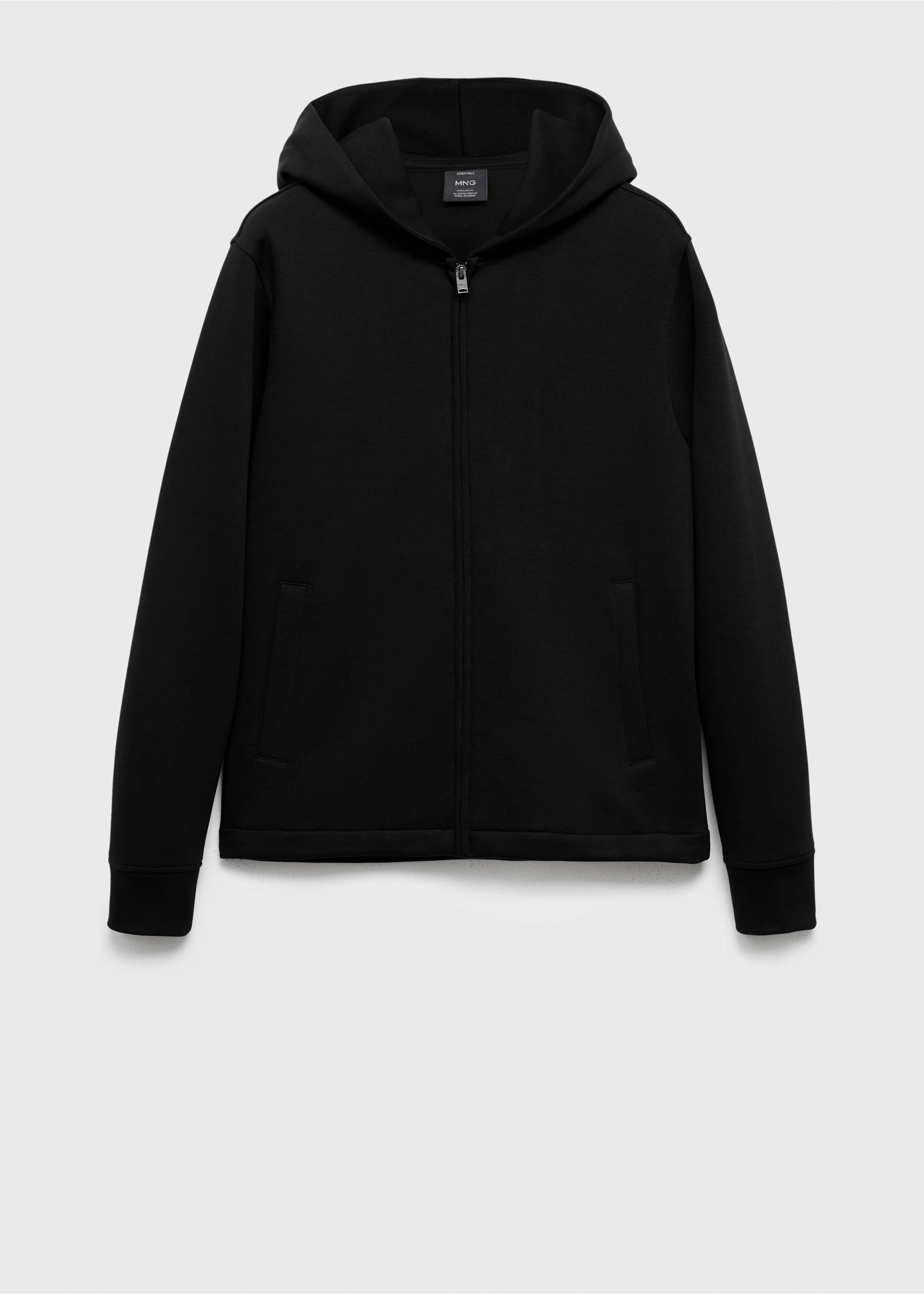 Zip-up hoodie - Article without model, Black. Ref: 17075998-00.