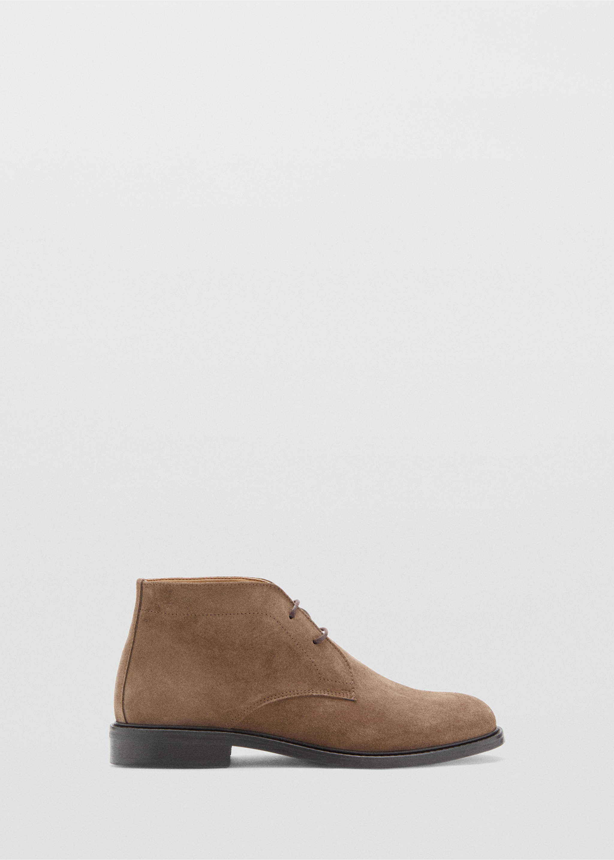 Bottines cuir et croûte de cuir - Article sans modèle, Tabac. Ref: 17076000-00.
