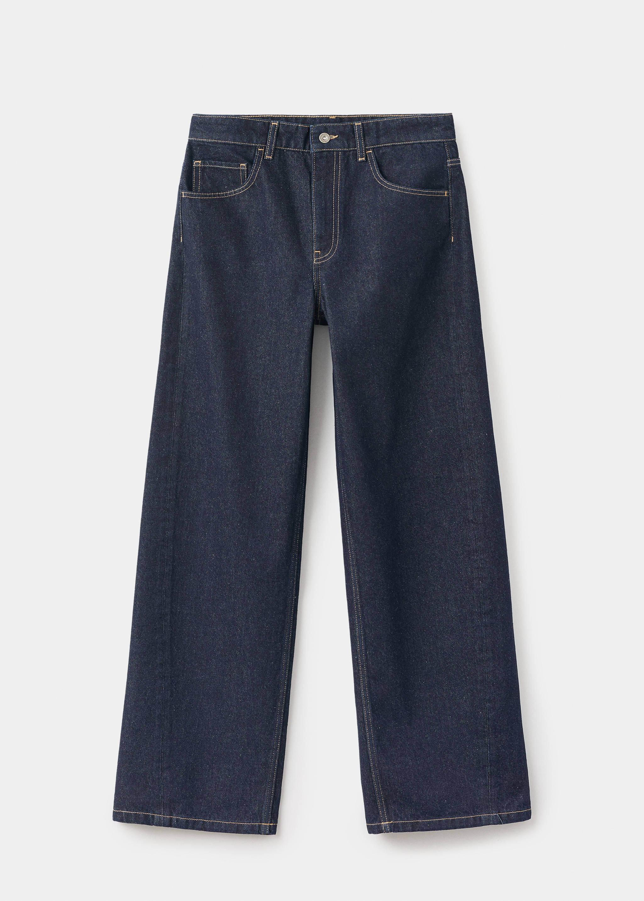 Jeans med barrel fit och medelhög midja i rinse wash - Artikel utan modell