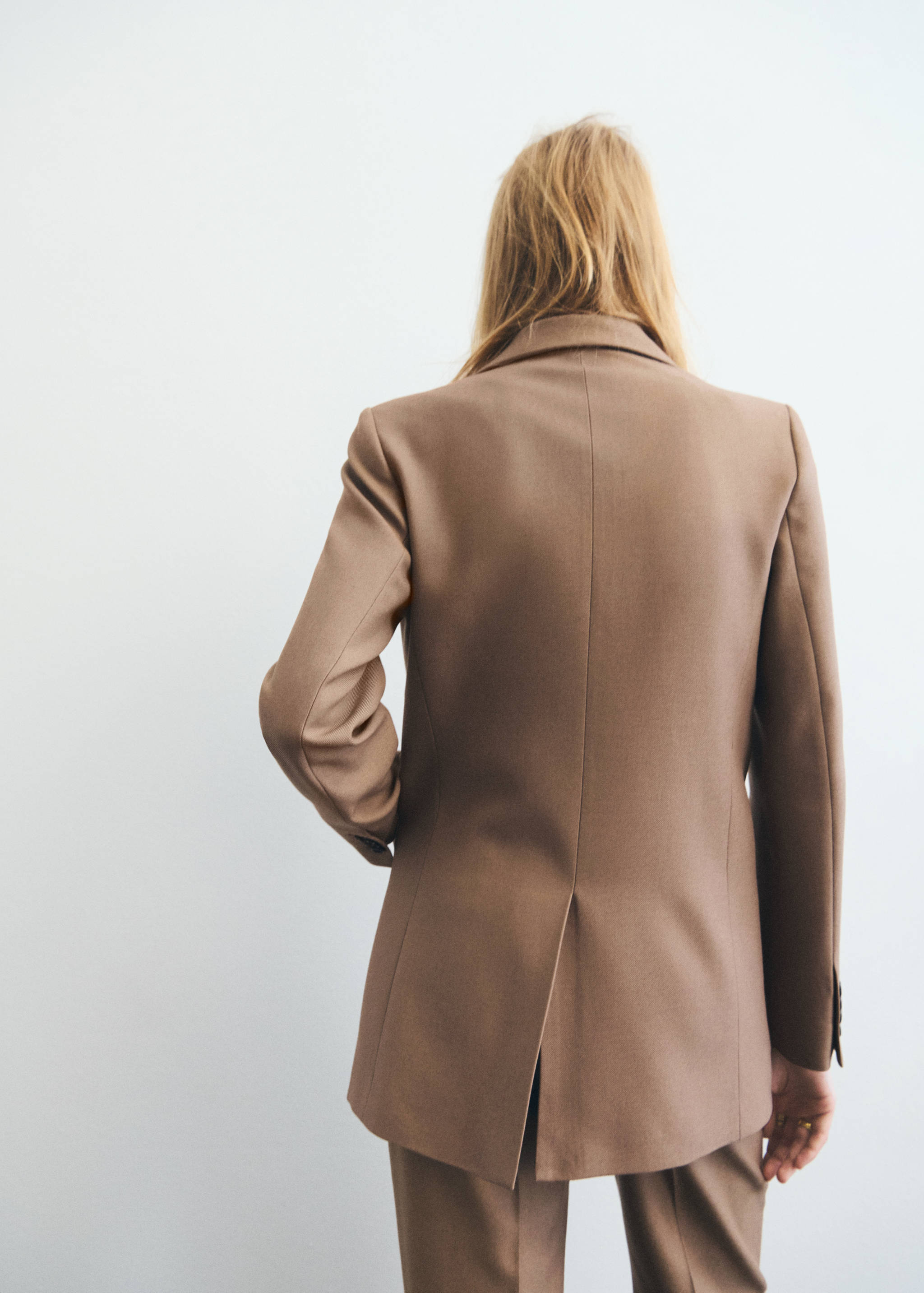 Blazer traje mezcla lana bolsillos - Reverso del artículo