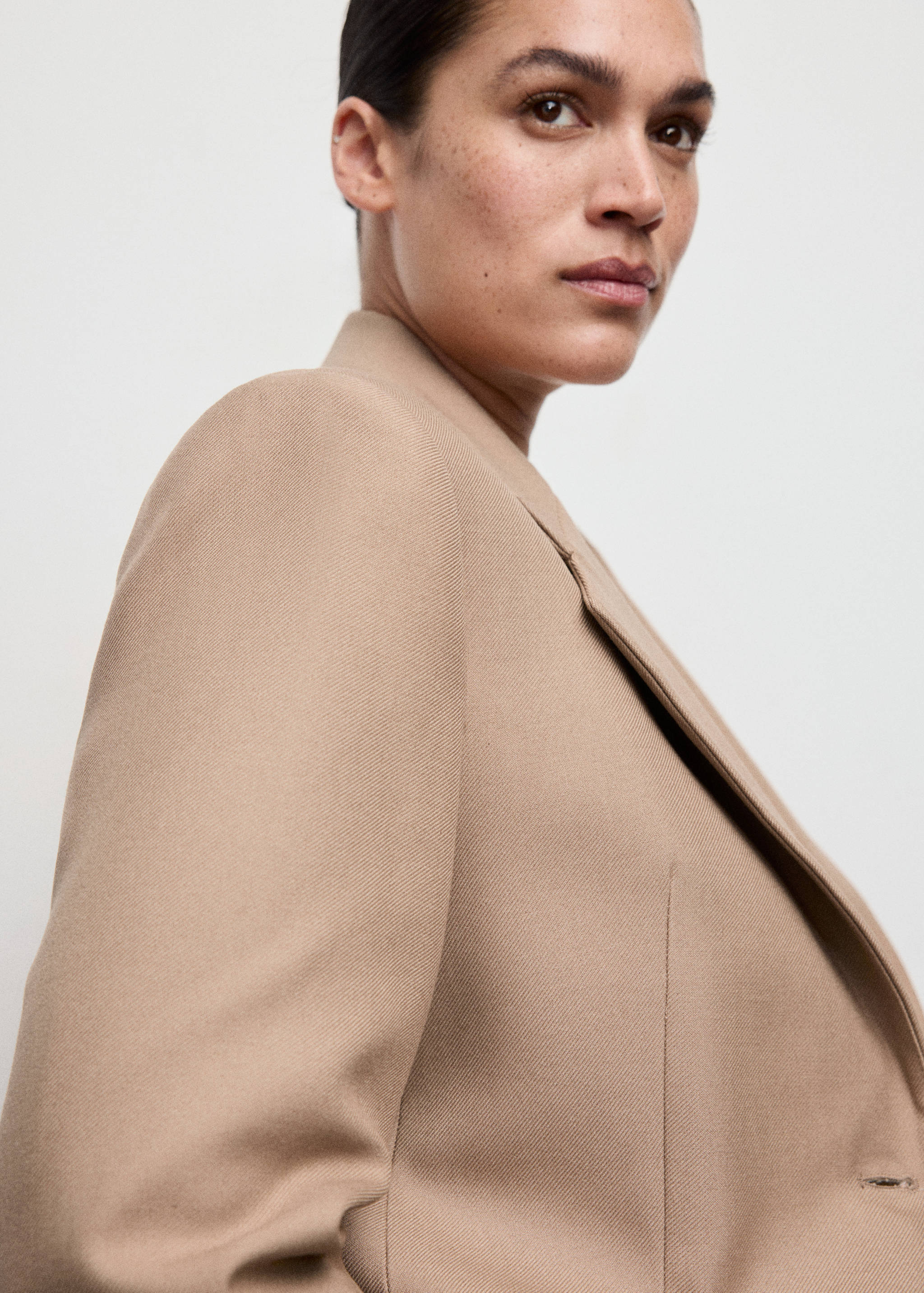Blazer traje mezcla lana bolsillos - Detalle del artículo 4