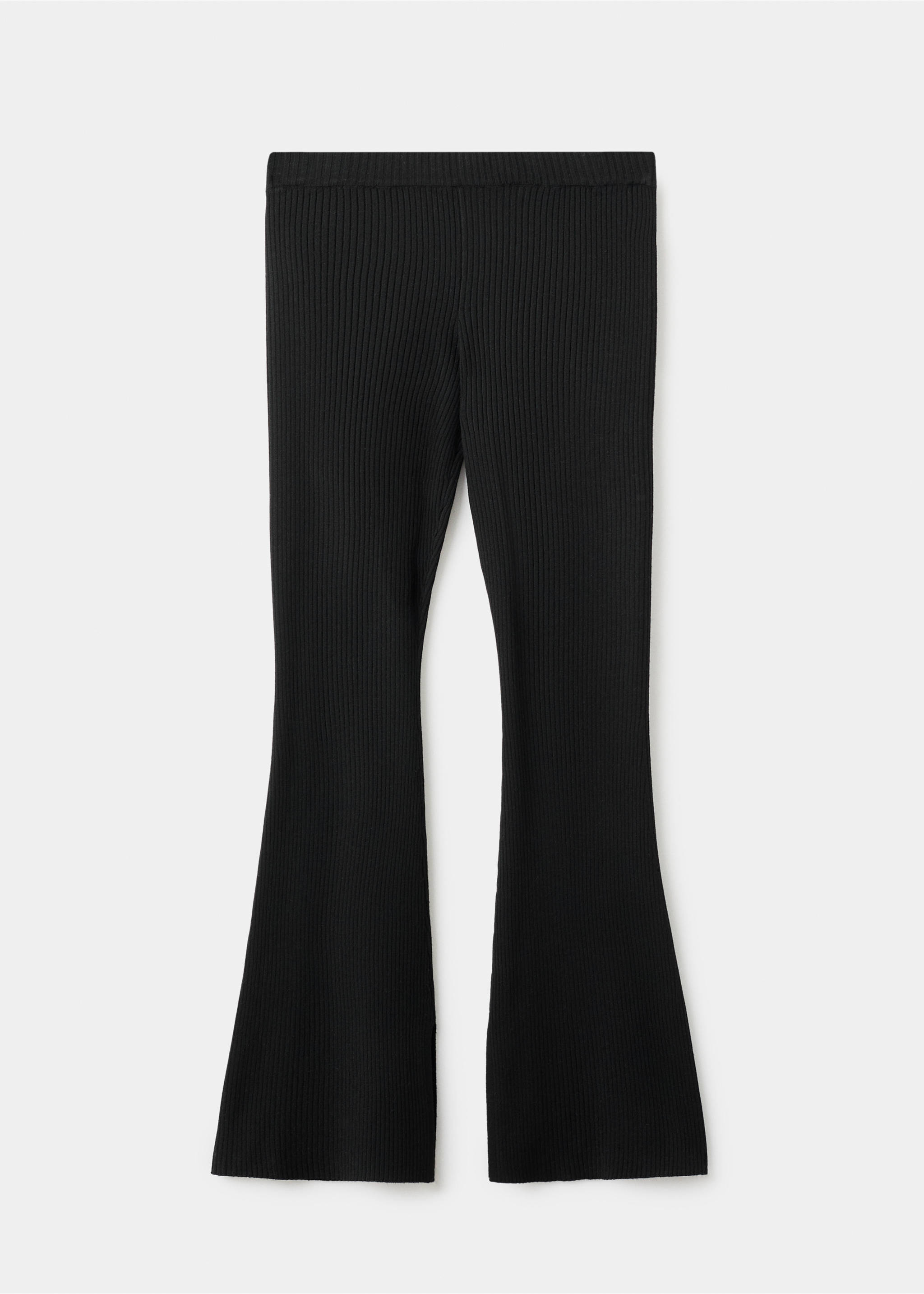 Ribbed flare trousers - Article without model, Black. Ref: 17076329-00.