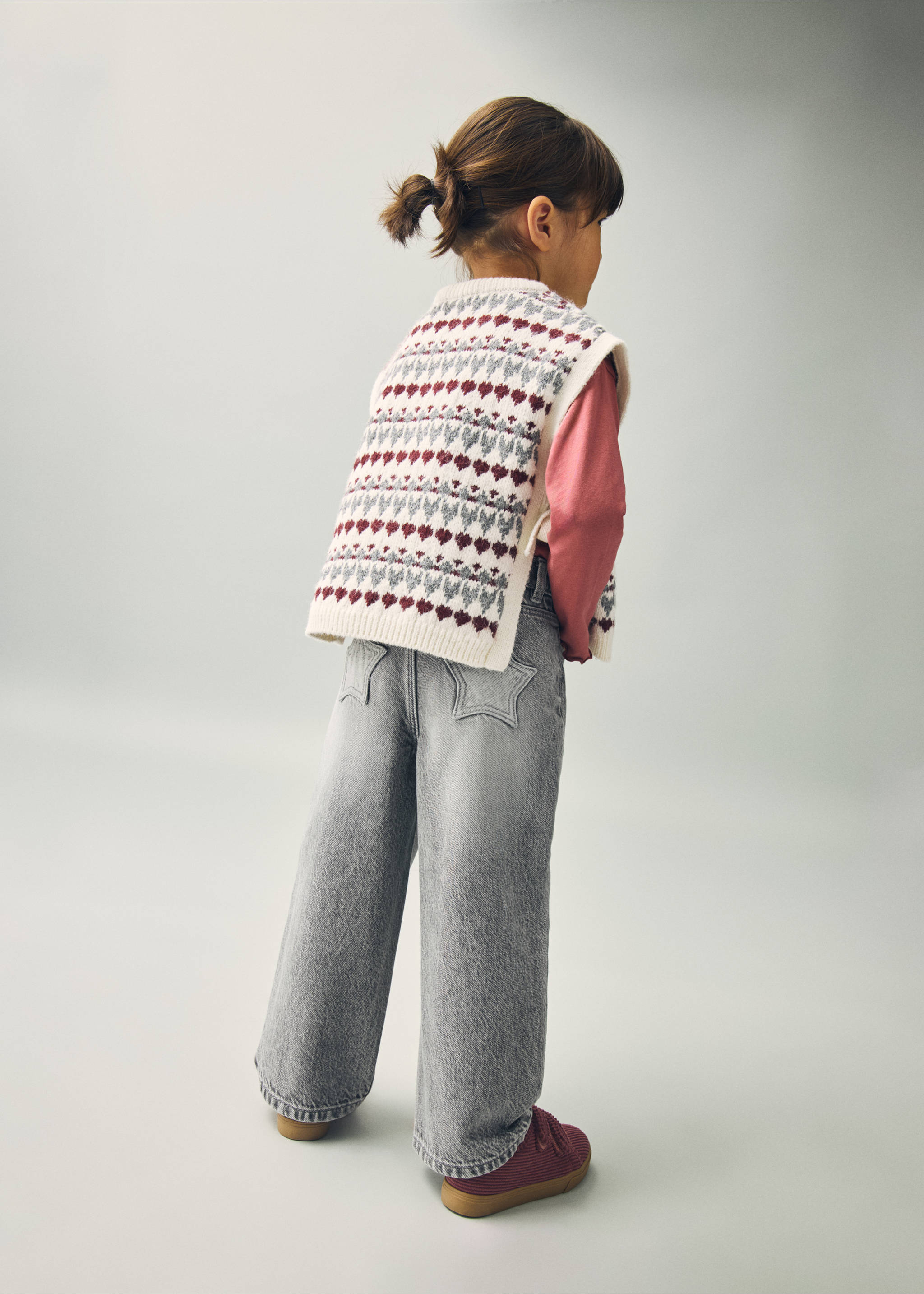Gerade Baumwolljeans - Mittlere Ansicht, Denim Grau. Ref: 17076331-00.