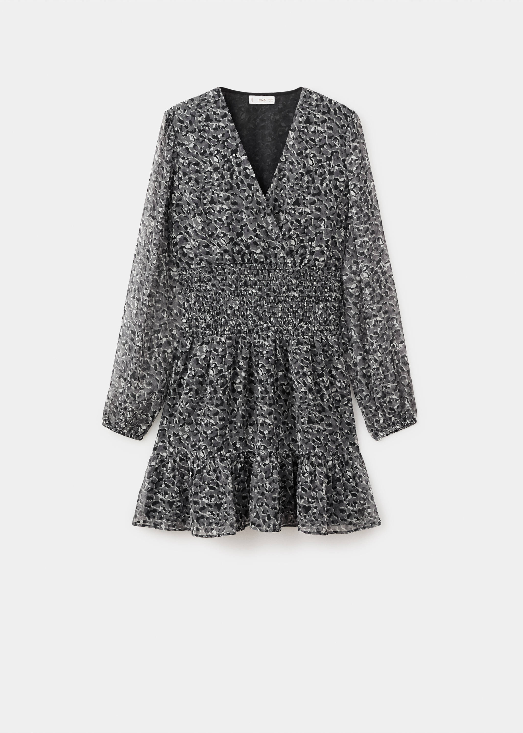 Robe léopard à volants - Article sans modèle, Gris. Ref: 17076332-00.