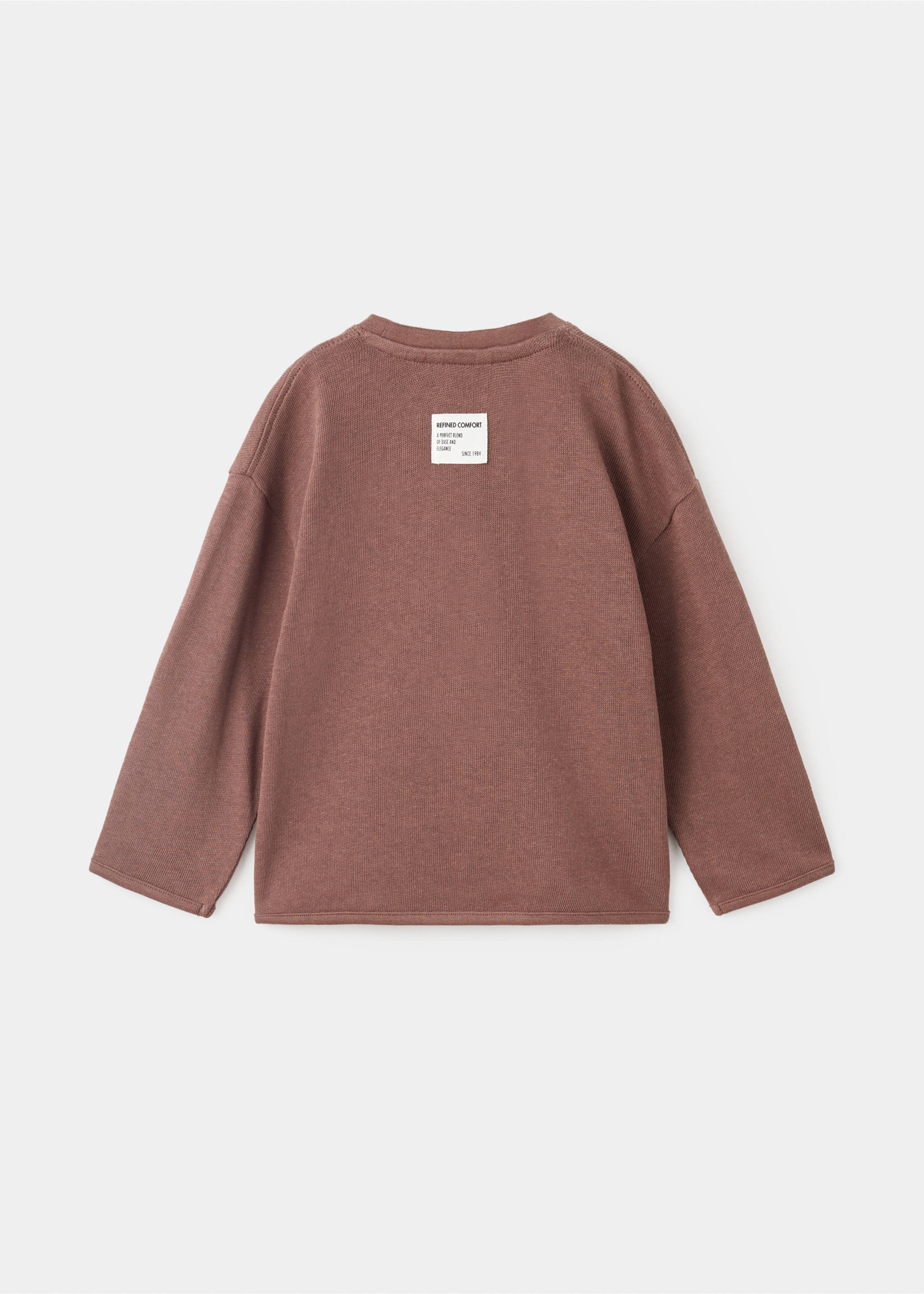 Cotton knitted t-shirt - Reverse of the article, Coffee. Ref: 17076336-00.