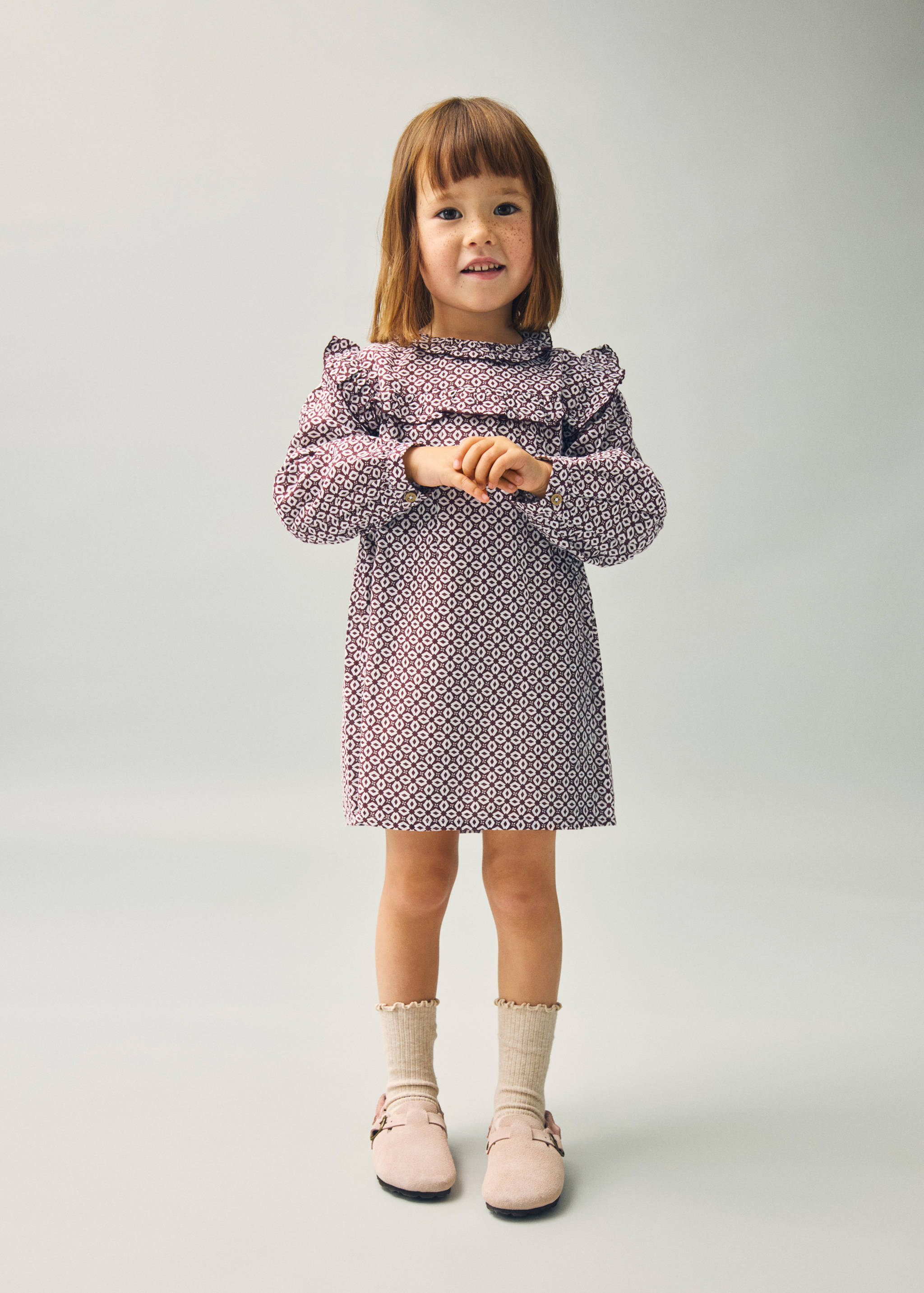 Ruffled printed dress - Medium plane