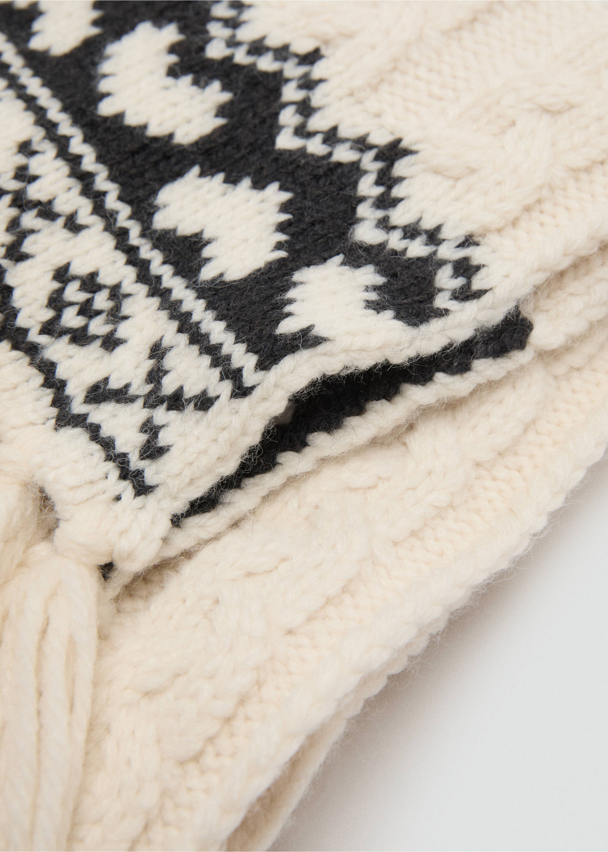 Knit scarf - Medium plane, Ecru. Ref: 17076345-00.