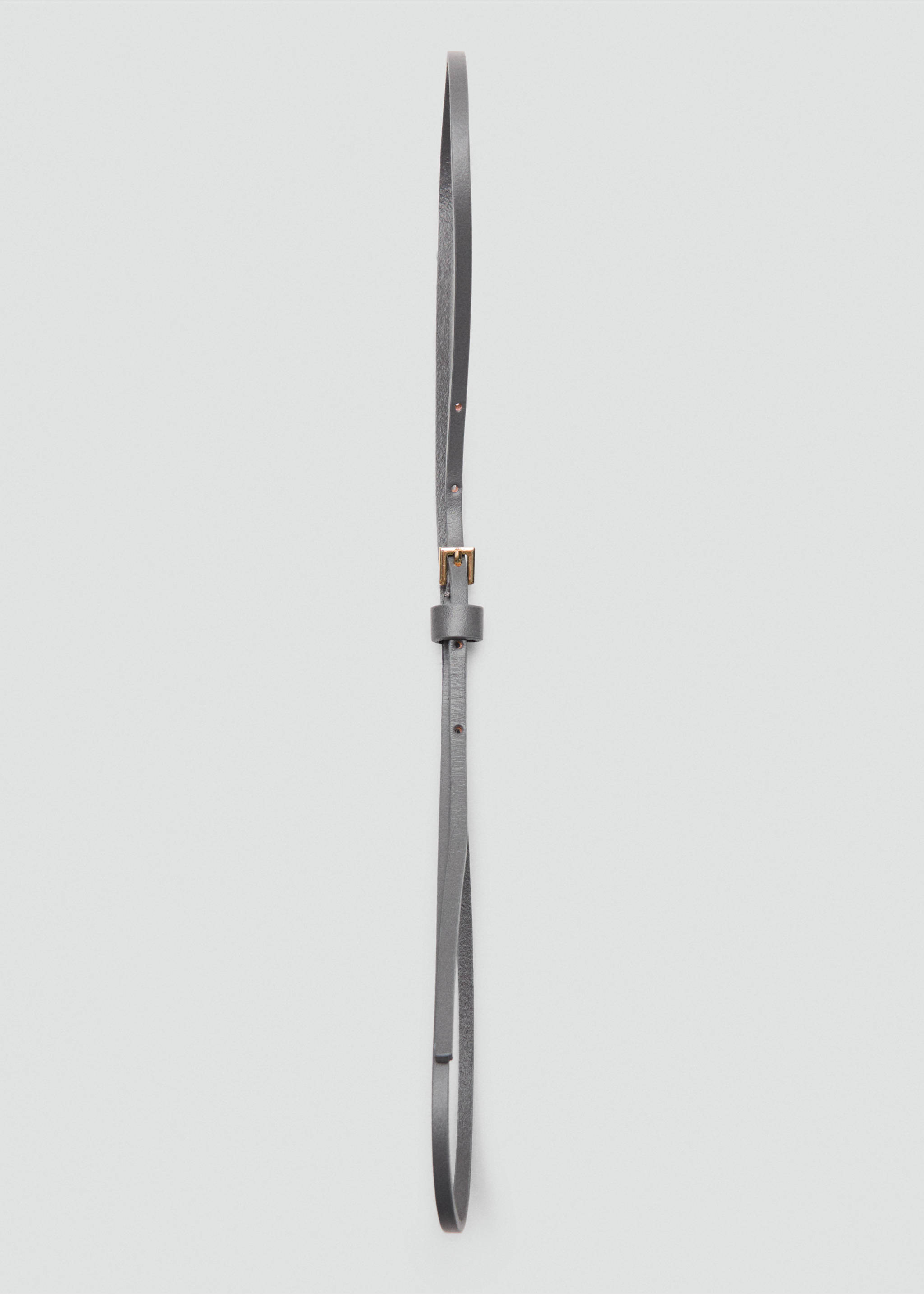 Leather mini-belt - Details of the article 1, Grey. Ref: 17076353-00.