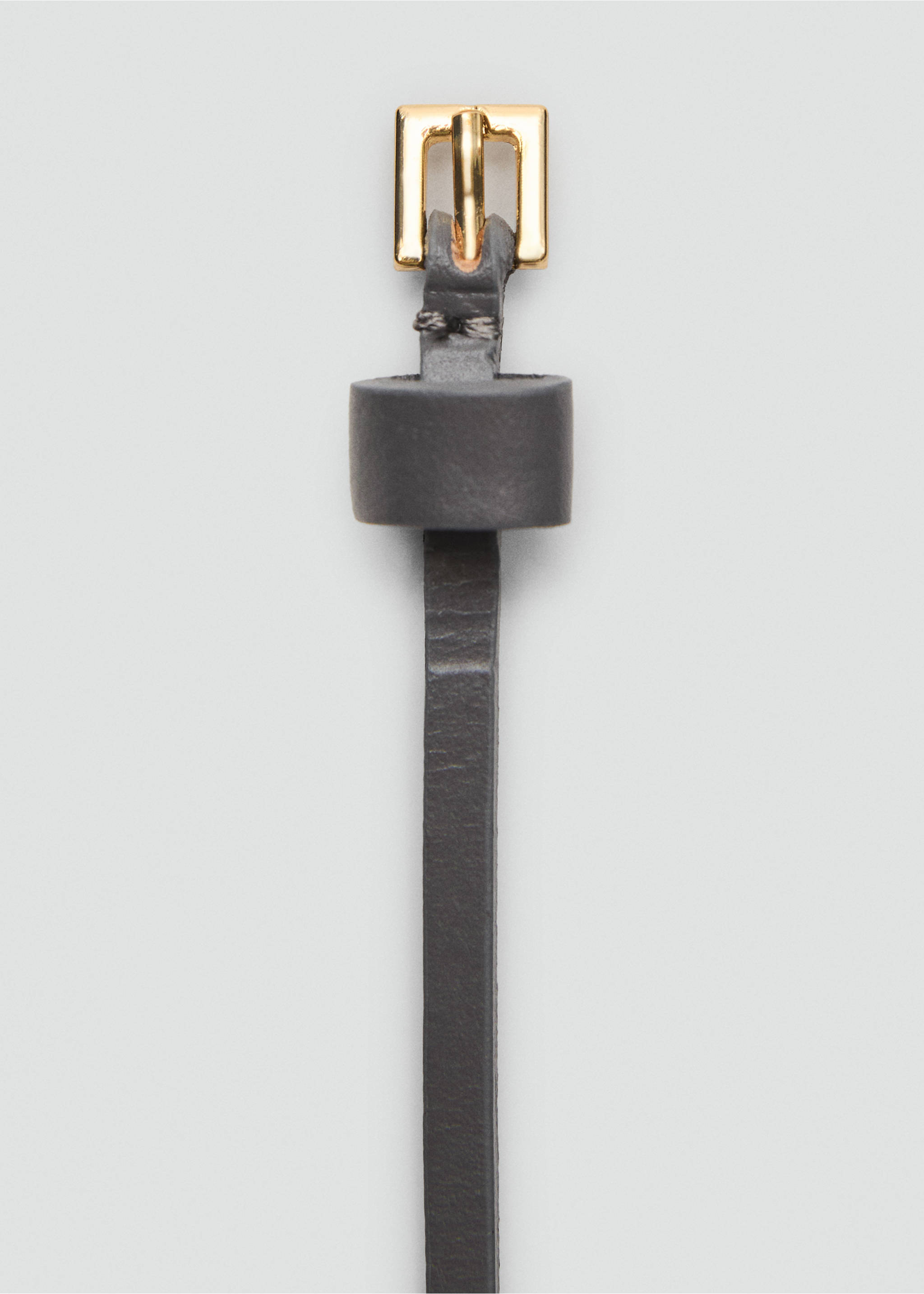Leather mini-belt - Details of the article 2, Grey. Ref: 17076353-00.