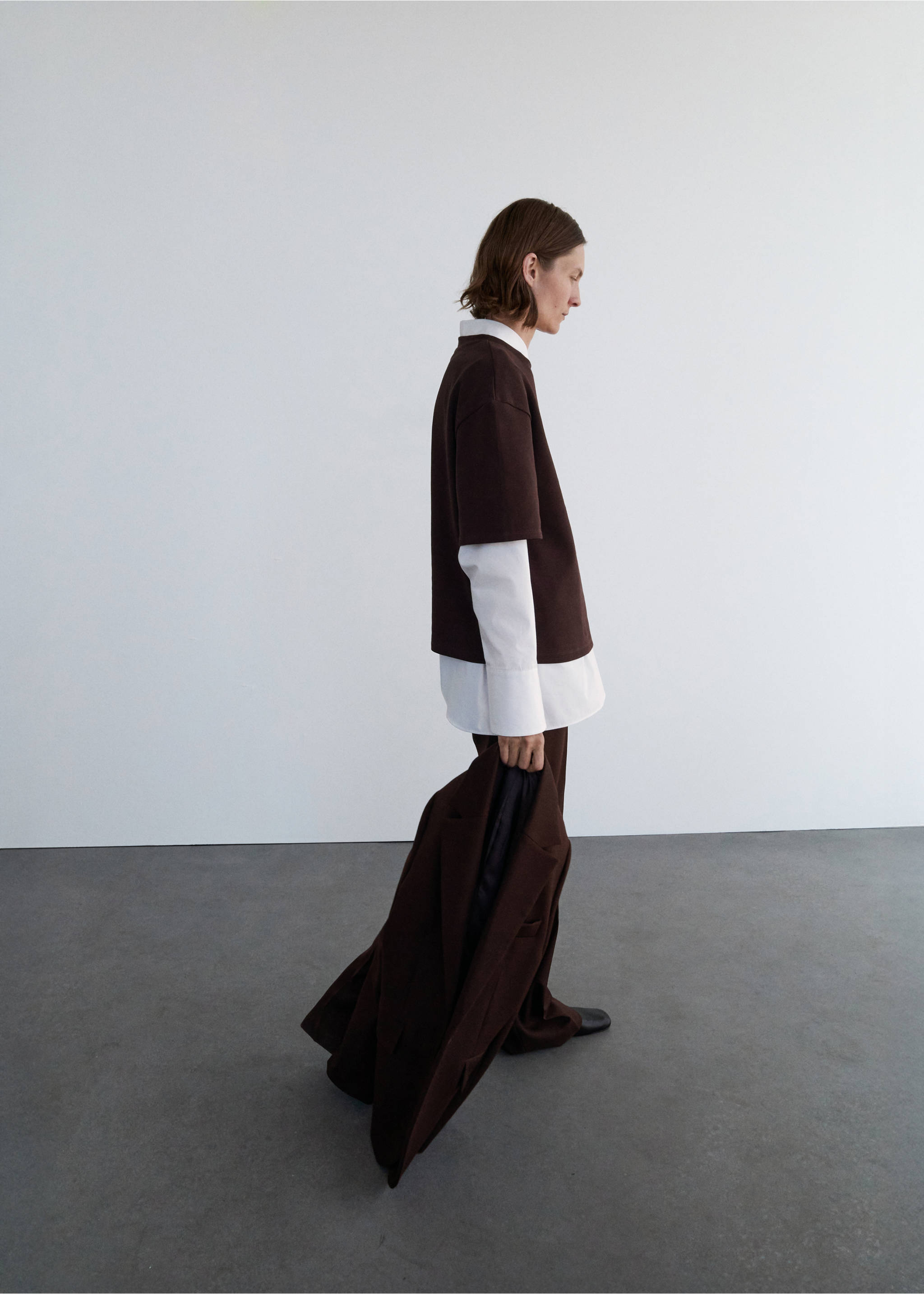 Oversized cotton t-shirt - General plane, Brown. Ref: 17076358-00.