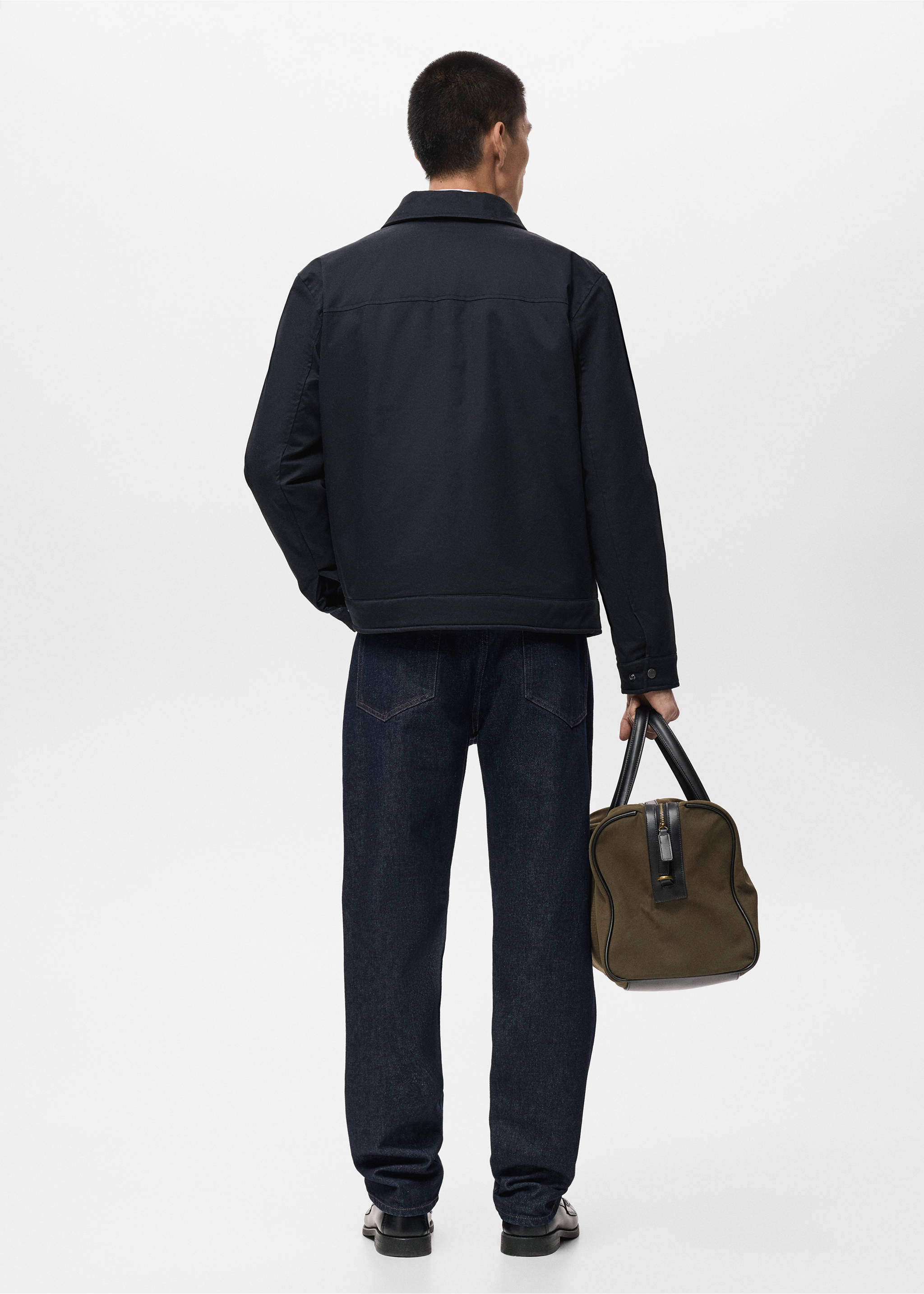 Quilted water repellent jacket - Reverse of the article, Navy. Ref: 17076720-00.