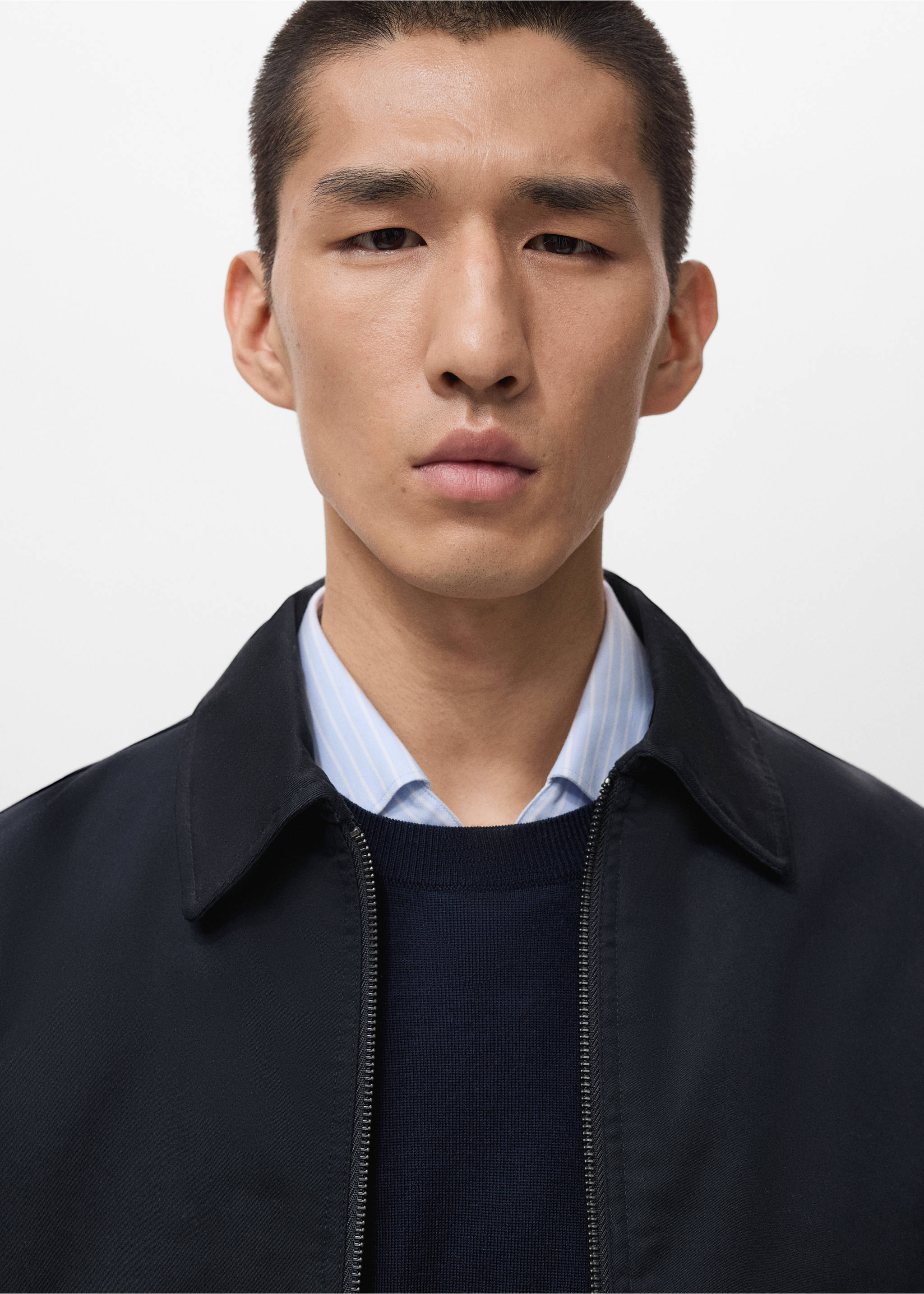 Quilted water repellent jacket - Details of the article 1, Navy. Ref: 17076720-00.