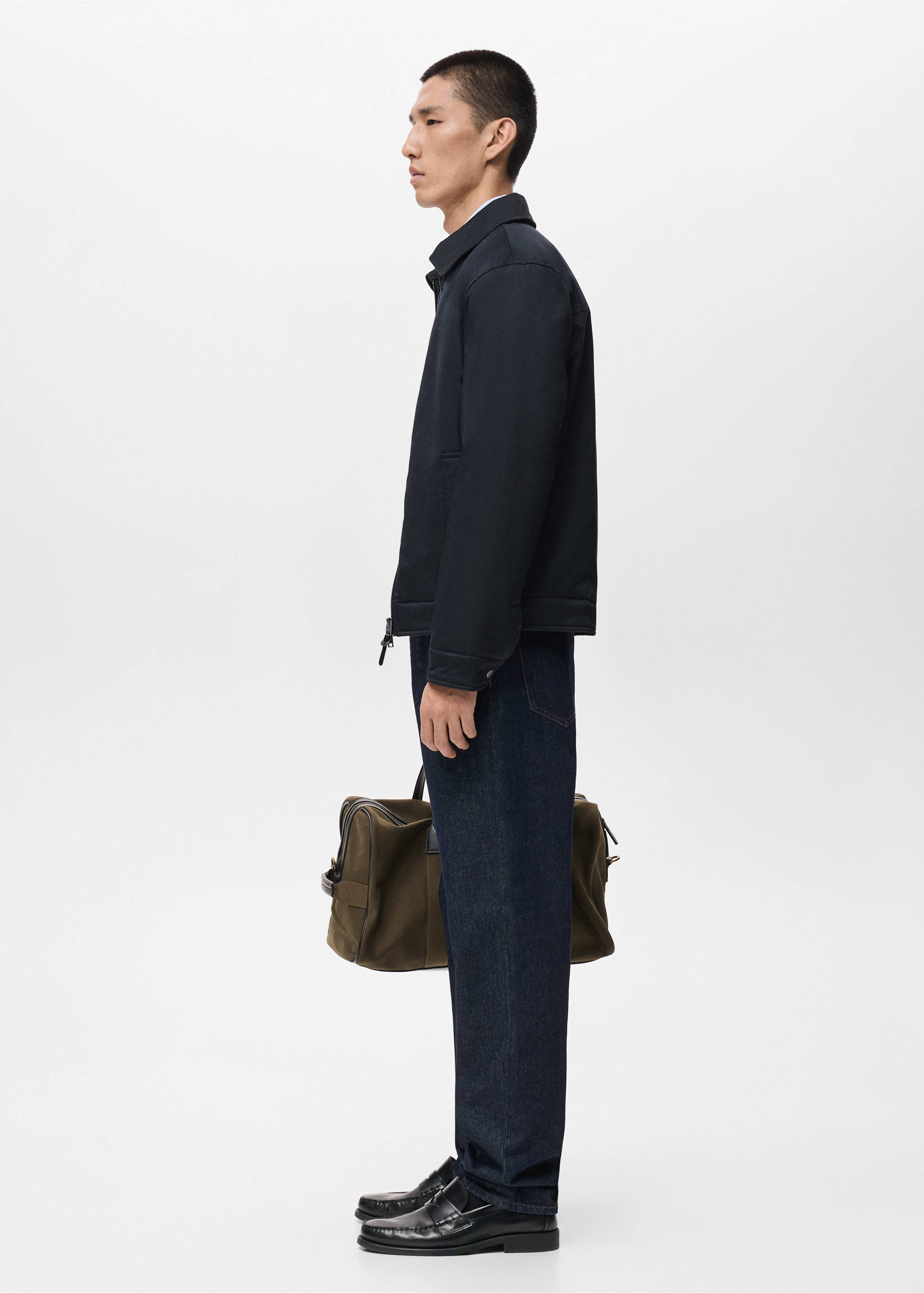 Quilted water repellent jacket - Details of the article 2, Navy. Ref: 17076720-00.