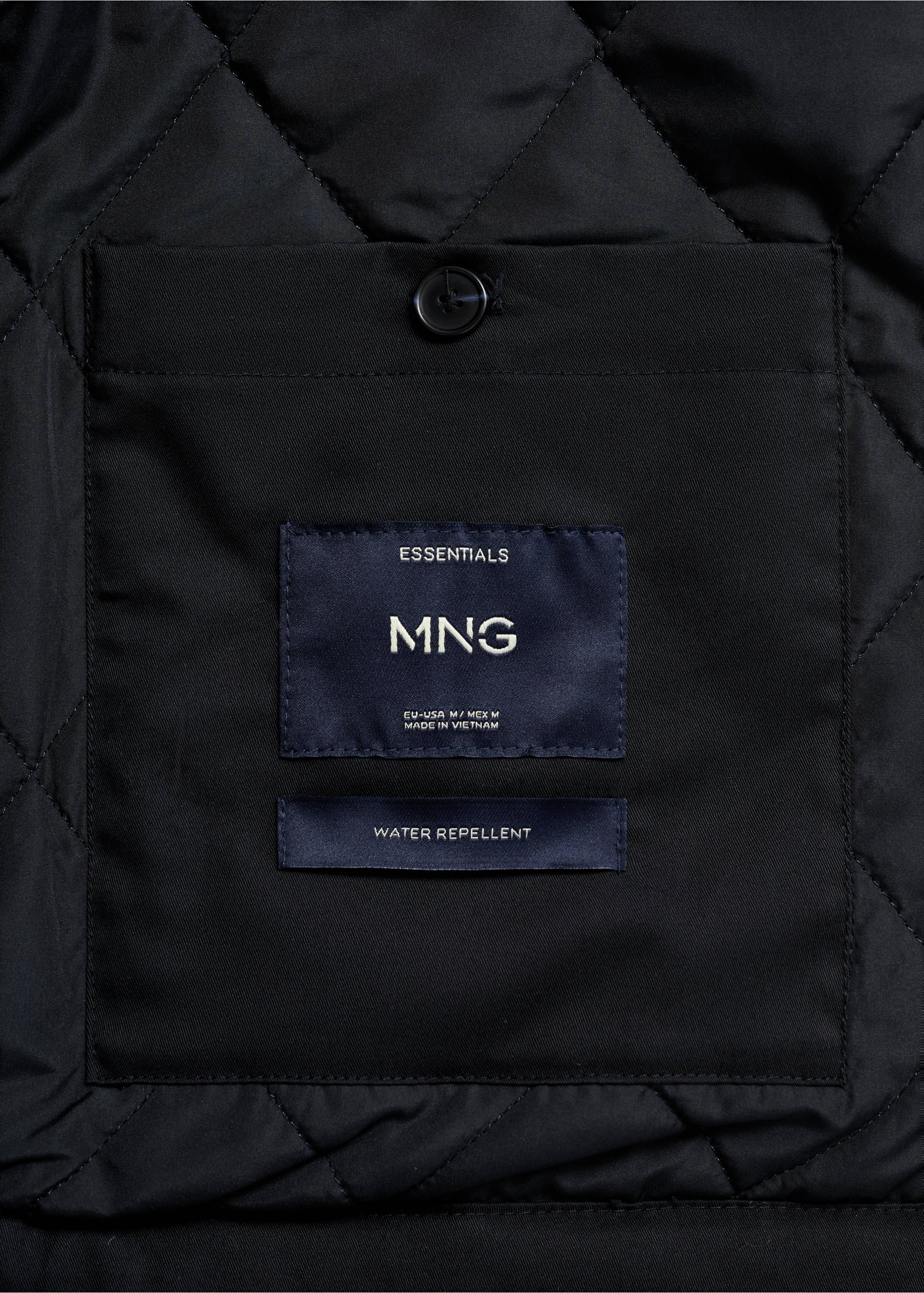 Quilted water repellent jacket - Details of the article 0, Navy. Ref: 17076720-00.
