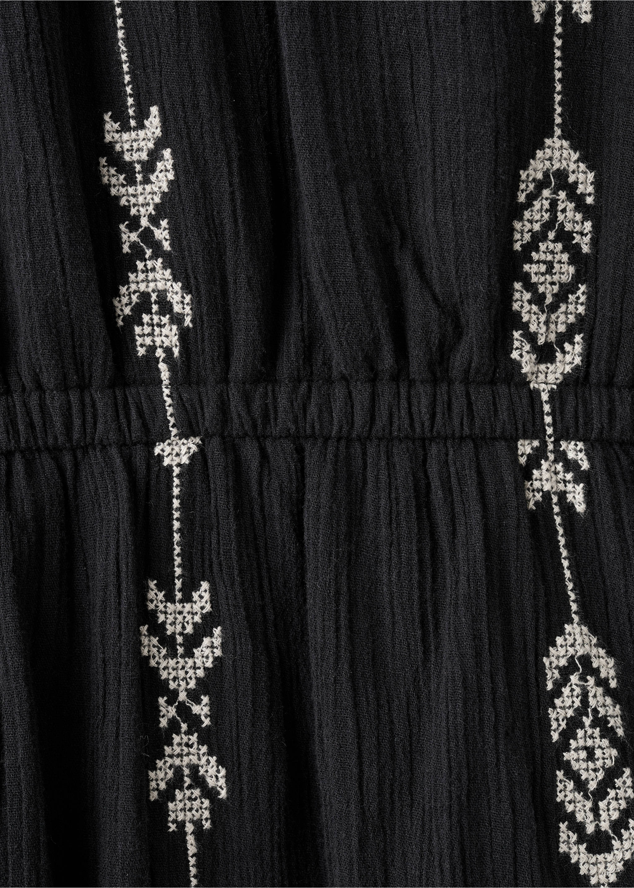 Besticktes Kleid mit Rüschen - Detail des Artikels 0, Schwarz. Ref: 17076725-00.