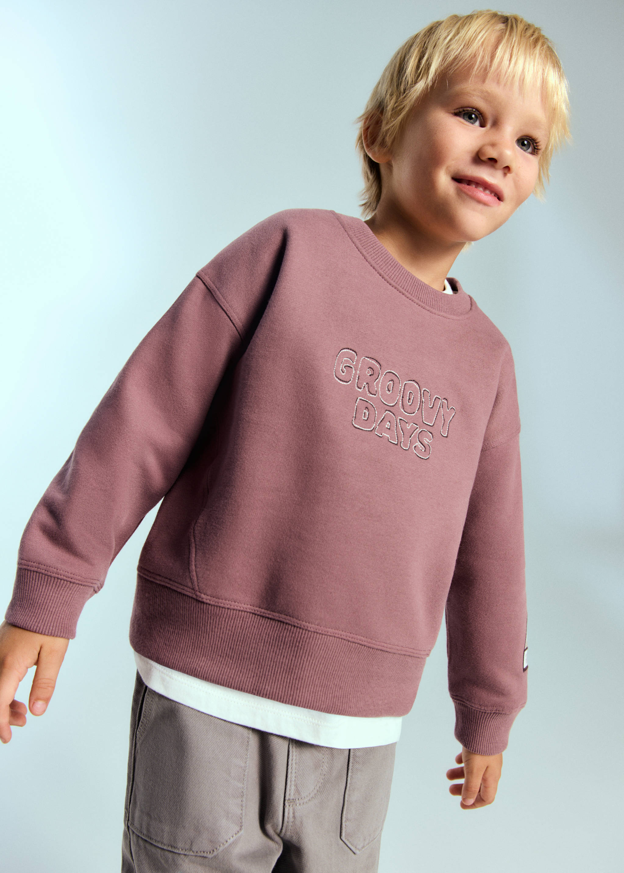Embroidered cotton sweatshirt - General plane